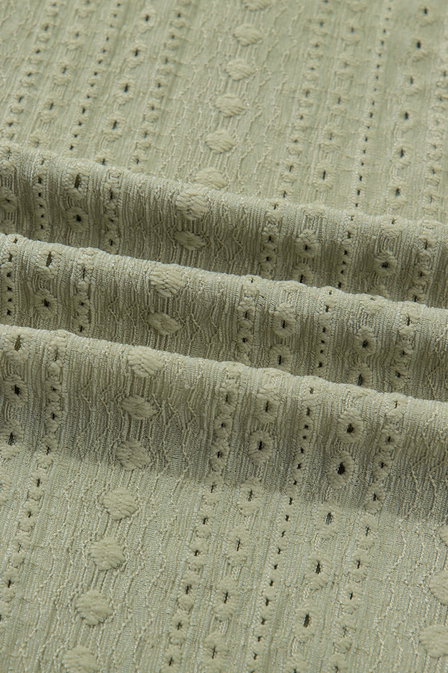 Laurel Green Jacquard Frilled Ruffled Long Sleeve Mini Dress-TOPS / DRESSES-[Adult]-[Female]-2022 Online Blue Zone Planet