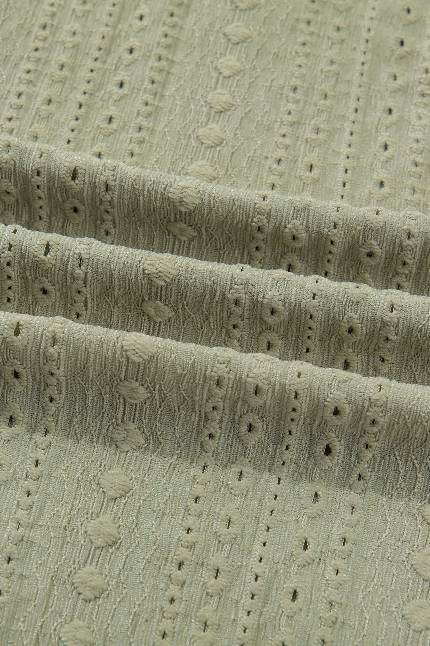 Laurel Green Jacquard Frilled Ruffled Long Sleeve Mini Dress-TOPS / DRESSES-[Adult]-[Female]-2022 Online Blue Zone Planet