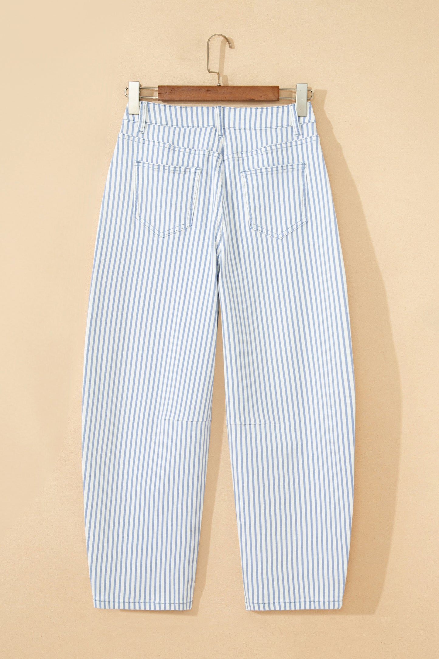 Brown Stripe Casual Barrel Jeans-Bottoms/Jeans-[Adult]-[Female]-2022 Online Blue Zone Planet