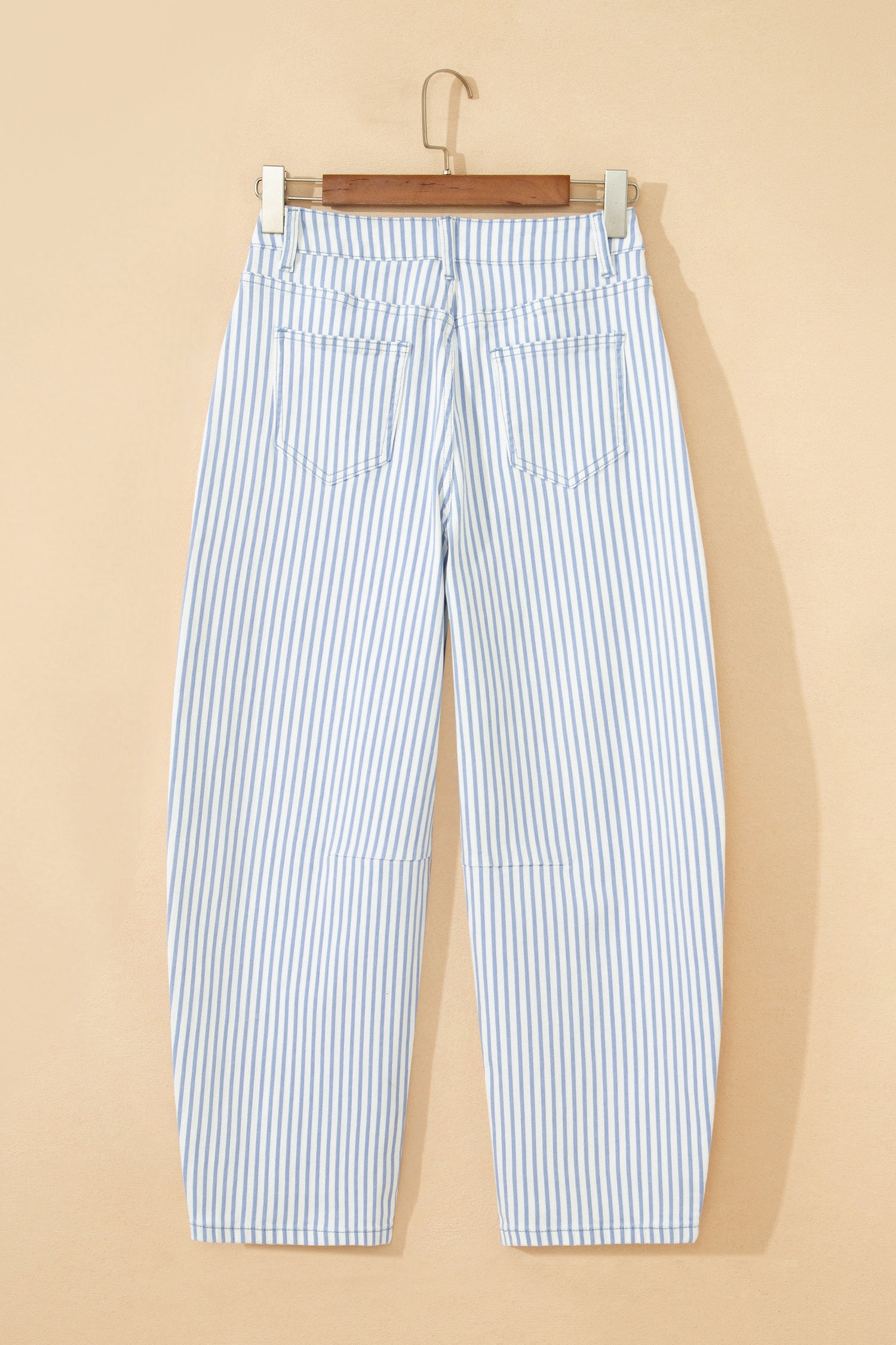 Brown Stripe Casual Barrel Jeans-Bottoms/Jeans-[Adult]-[Female]-2022 Online Blue Zone Planet