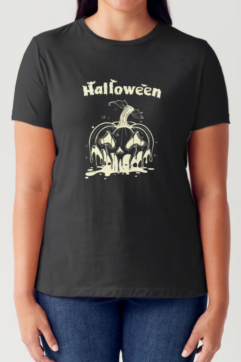 Simply Love Full Size HALLOWEEN Short Sleeve Tubular T-Shirt-TOPS / DRESSES-[Adult]-[Female]-Black-S-2022 Online Blue Zone Planet