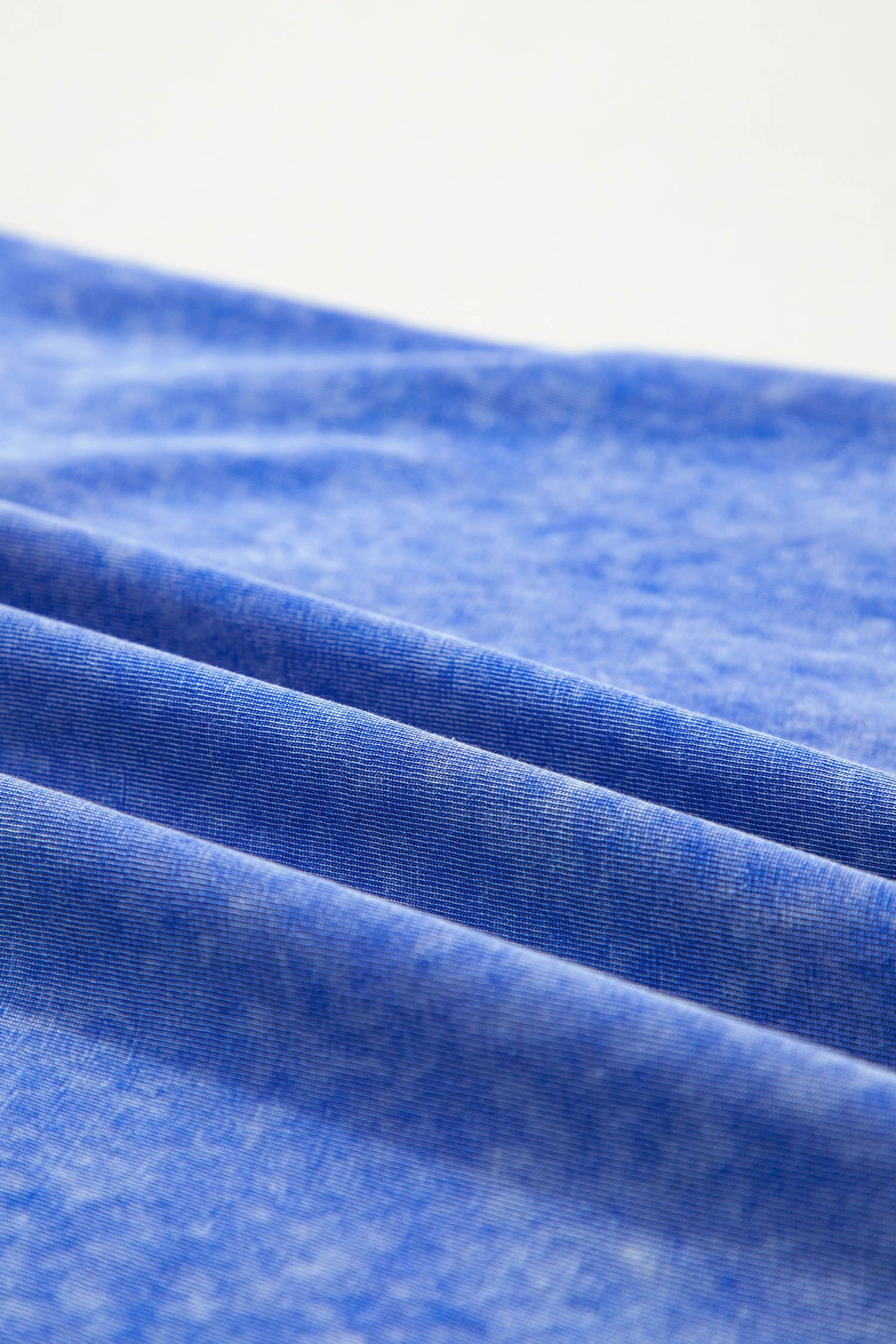Sky Blue Mineral Wash Raw Seam Lace Sleeve Cotton Tee-Tops/Tops & Tees-[Adult]-[Female]-2022 Online Blue Zone Planet