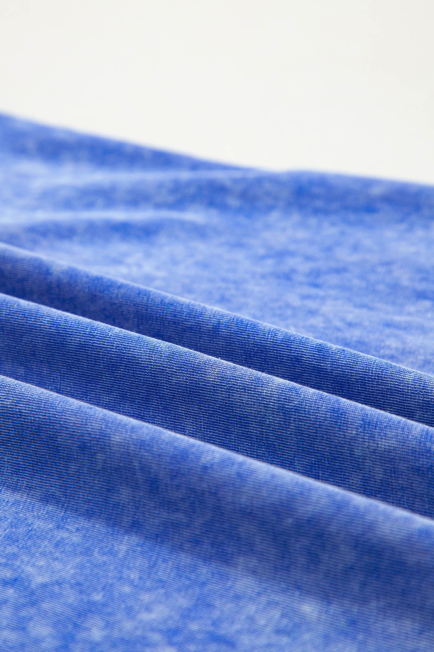 Sky Blue Mineral Wash Raw Seam Lace Sleeve Cotton Tee-Tops/Tops & Tees-[Adult]-[Female]-2022 Online Blue Zone Planet