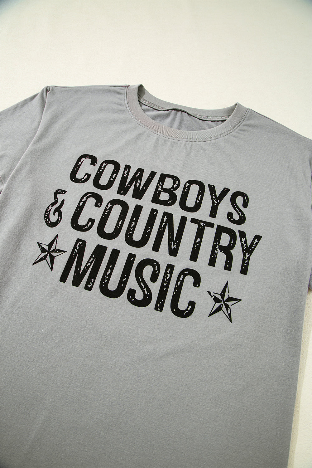 High Cowboys & Country Music Graphic Crew Neck T Shirt-Graphic/Graphic Tees-[Adult]-[Female]-2022 Online Blue Zone Planet