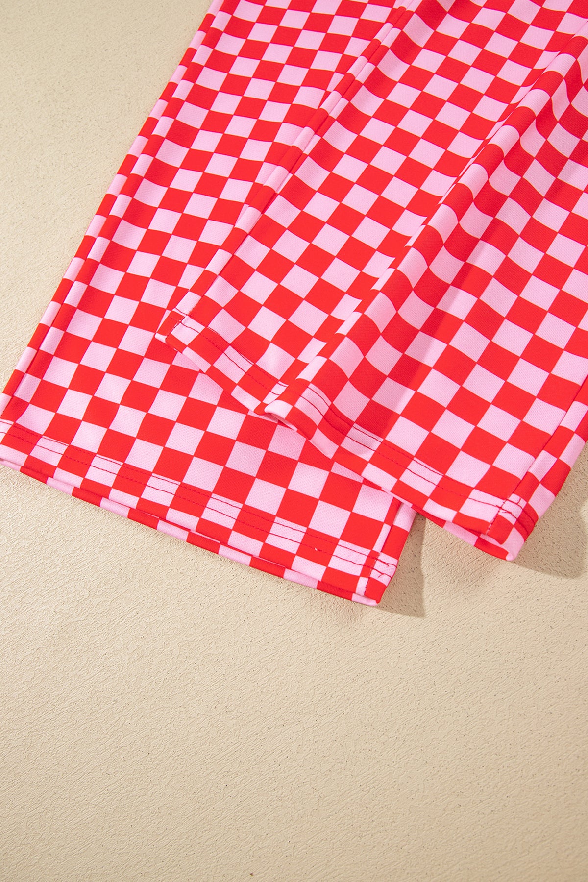 Red Christmas Slogan Graphic Plaid Contrast Two-piece Pant Set-Two Piece Sets/Pant Sets-[Adult]-[Female]-2022 Online Blue Zone Planet
