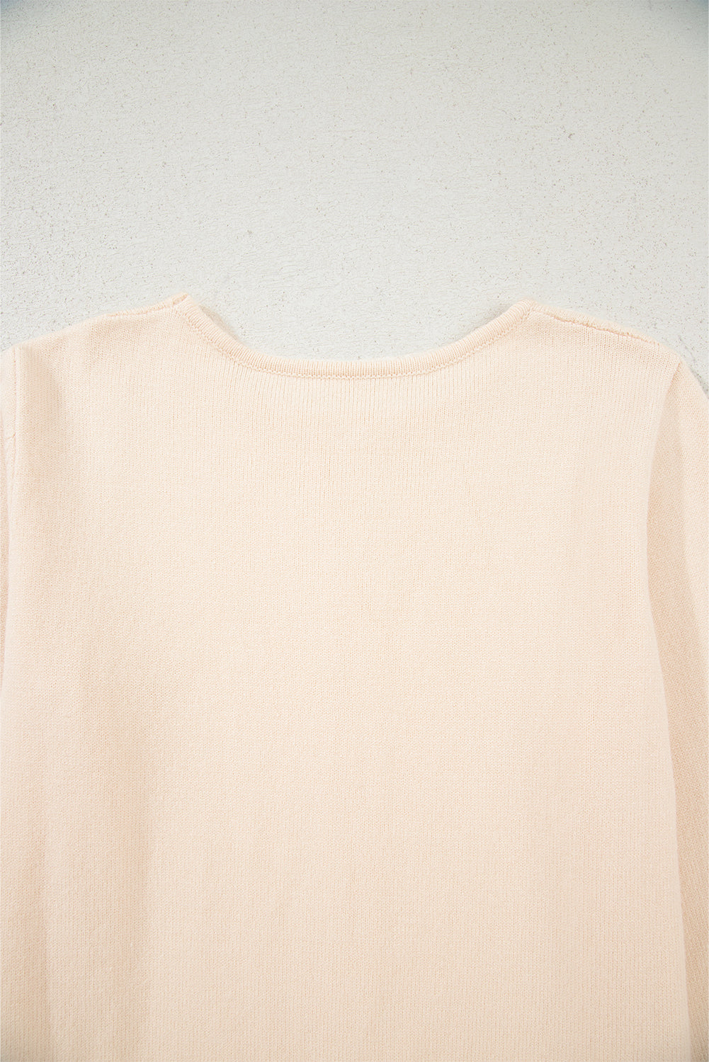Beige Cable Texture Bohemian Ruffle Hem Patchwork Sweater-TOPS / DRESSES-[Adult]-[Female]-2022 Online Blue Zone Planet