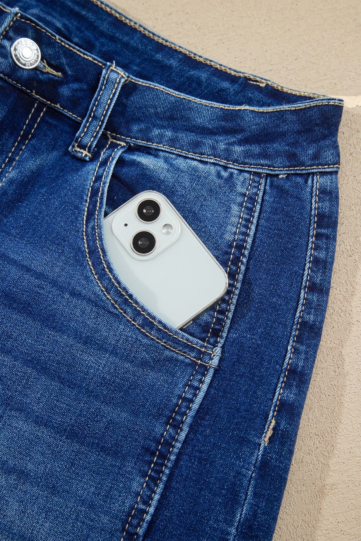 Sail Blue Raw Hem Turnup Loose Ankle-length Jeans-Bottoms/Jeans-[Adult]-[Female]-2022 Online Blue Zone Planet