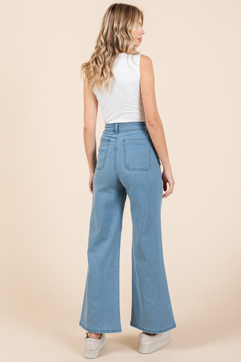 Blue Zone Planet | Mittoshop High Waist Wide Leg Jeans-TOPS / DRESSES-[Adult]-[Female]-2022 Online Blue Zone Planet