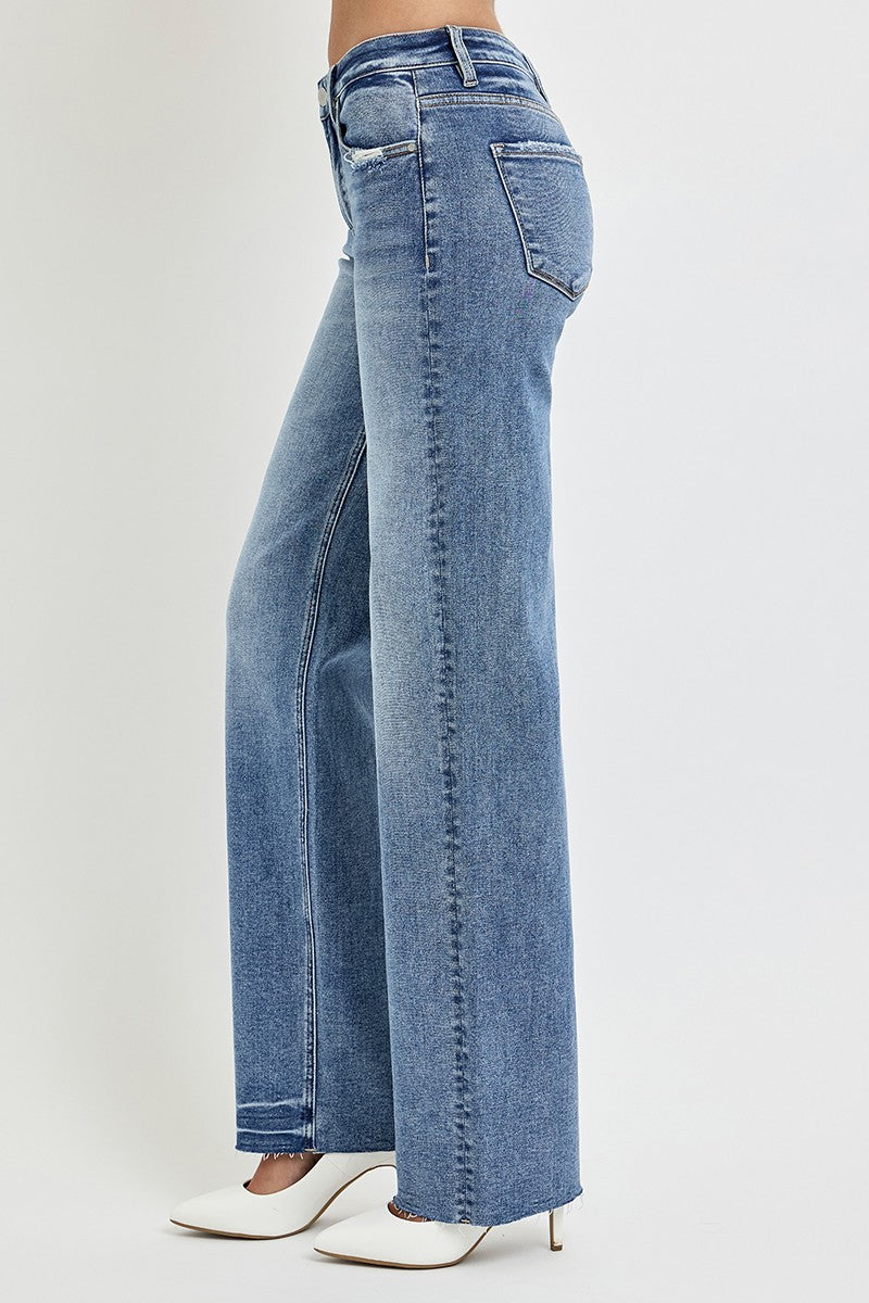 Blue Zone Planet | RISEN Full Size High Rise Straight Leg Jeans with Pockets-TOPS / DRESSES-[Adult]-[Female]-2022 Online Blue Zone Planet