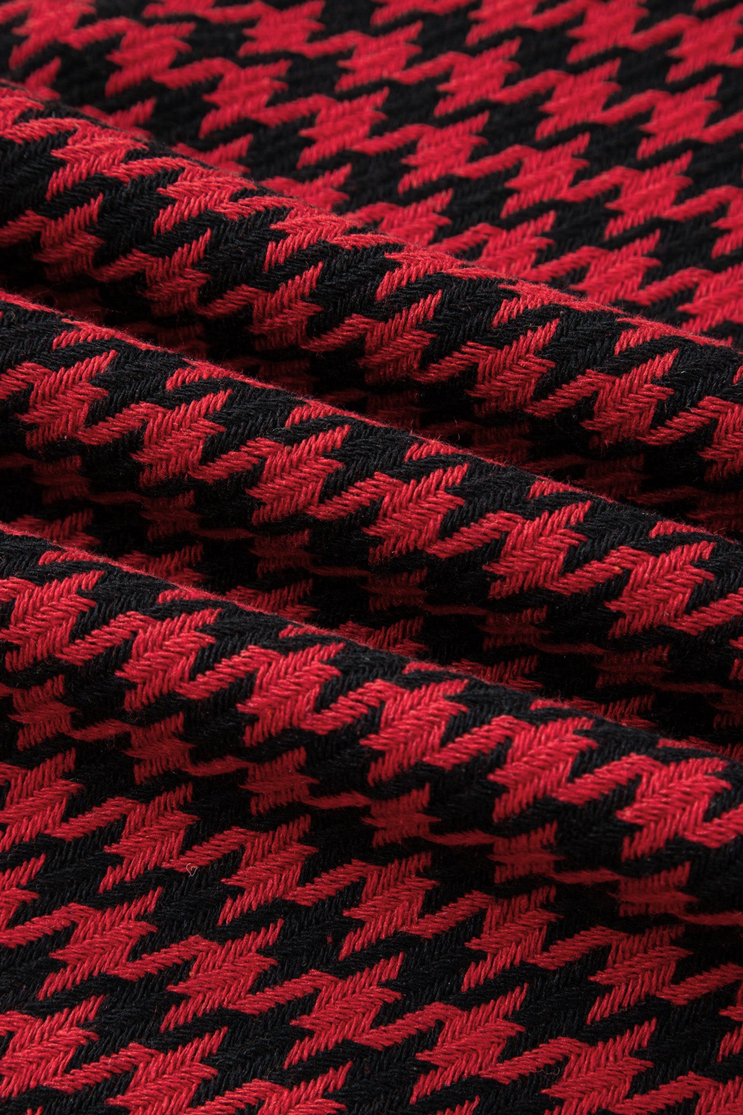 Red Houndstooth Print V Neck Sleeveless Mini Dress-TOPS / DRESSES-[Adult]-[Female]-2022 Online Blue Zone Planet