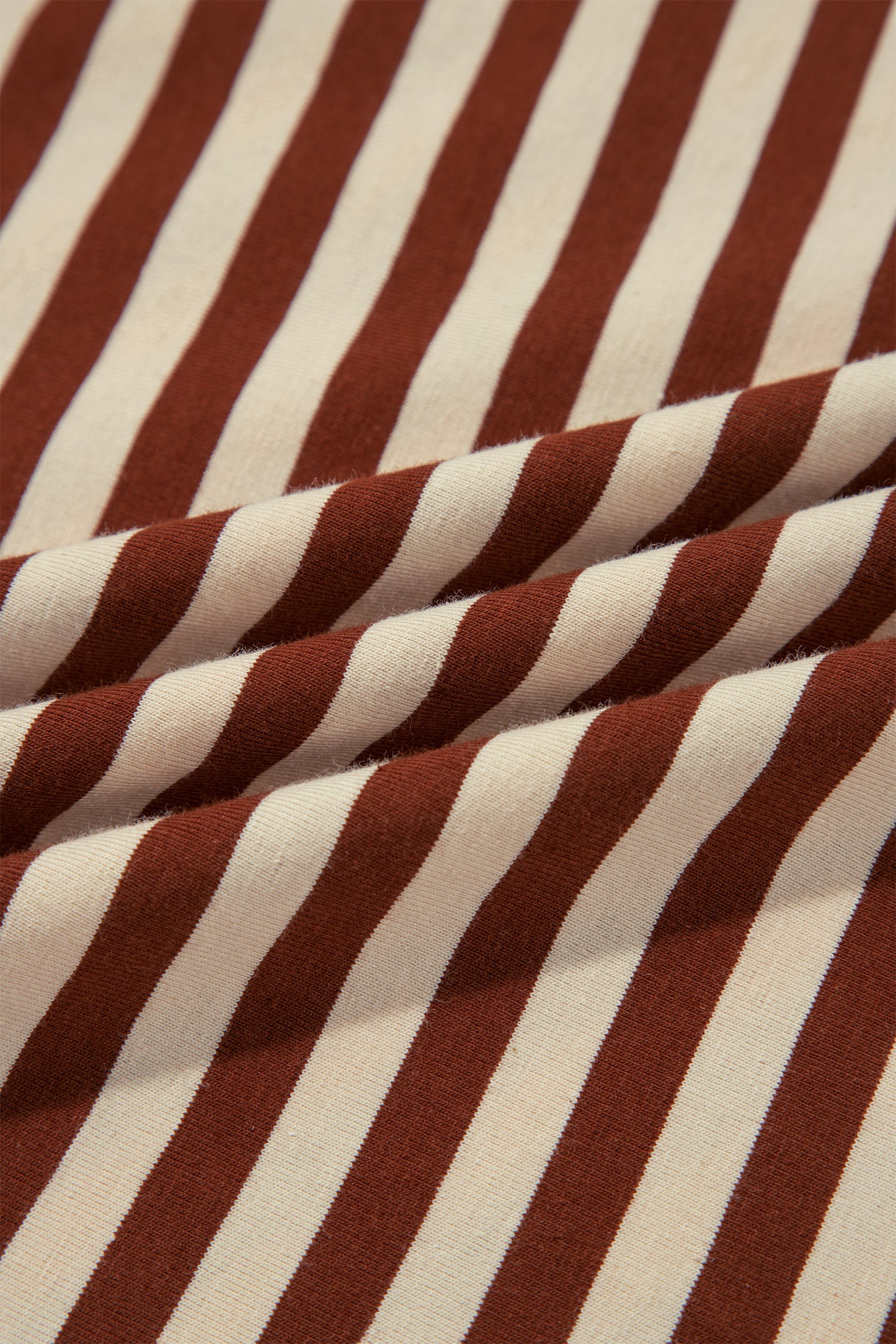 Brown Stripe Striped Colorblock Cuffs Round Neck Long Sleeve Shift Dress