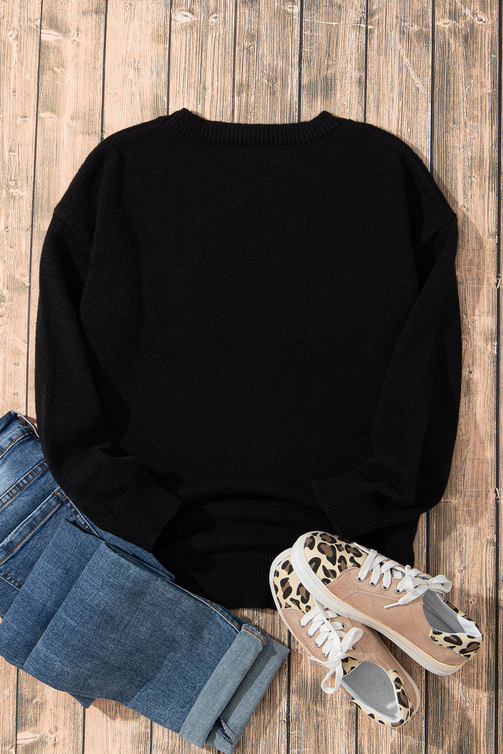 White Glitter Merry & Bright Round Neck Knit Sweater-Sweaters-[Adult]-[Female]-2022 Online Blue Zone Planet