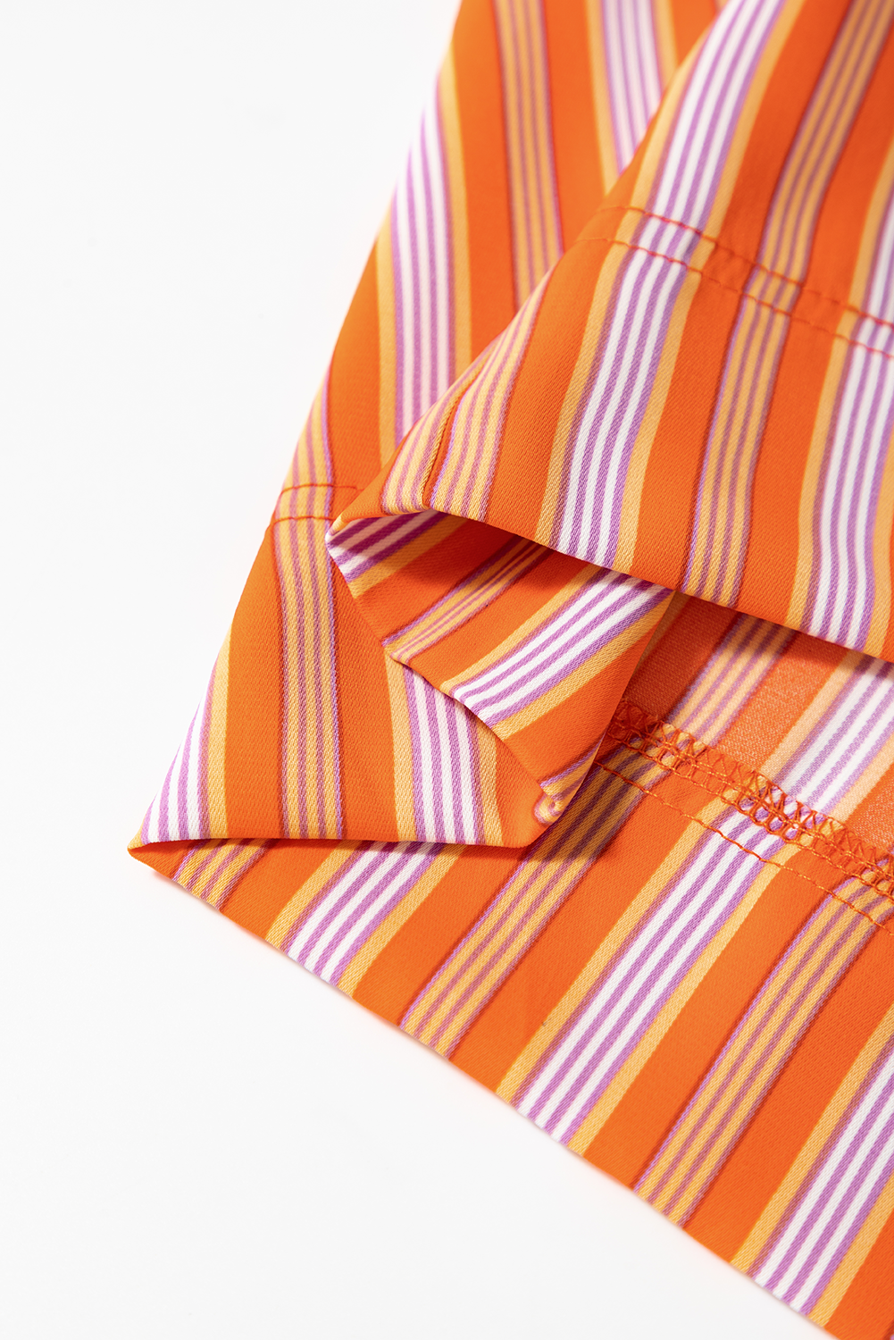 Orange Stripe Cropped Palazzo Pants with Pockets-Bottoms/Pants & Culotte-[Adult]-[Female]-2022 Online Blue Zone Planet