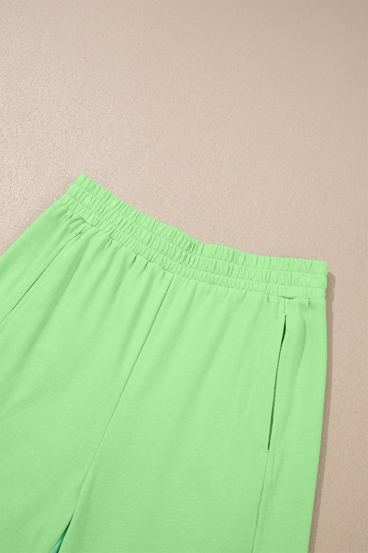 Green Solid Cover Oversize Tee Pocketed Casual Pants 2pcs Outfit-Two Piece Sets/Pant Sets-[Adult]-[Female]-2022 Online Blue Zone Planet