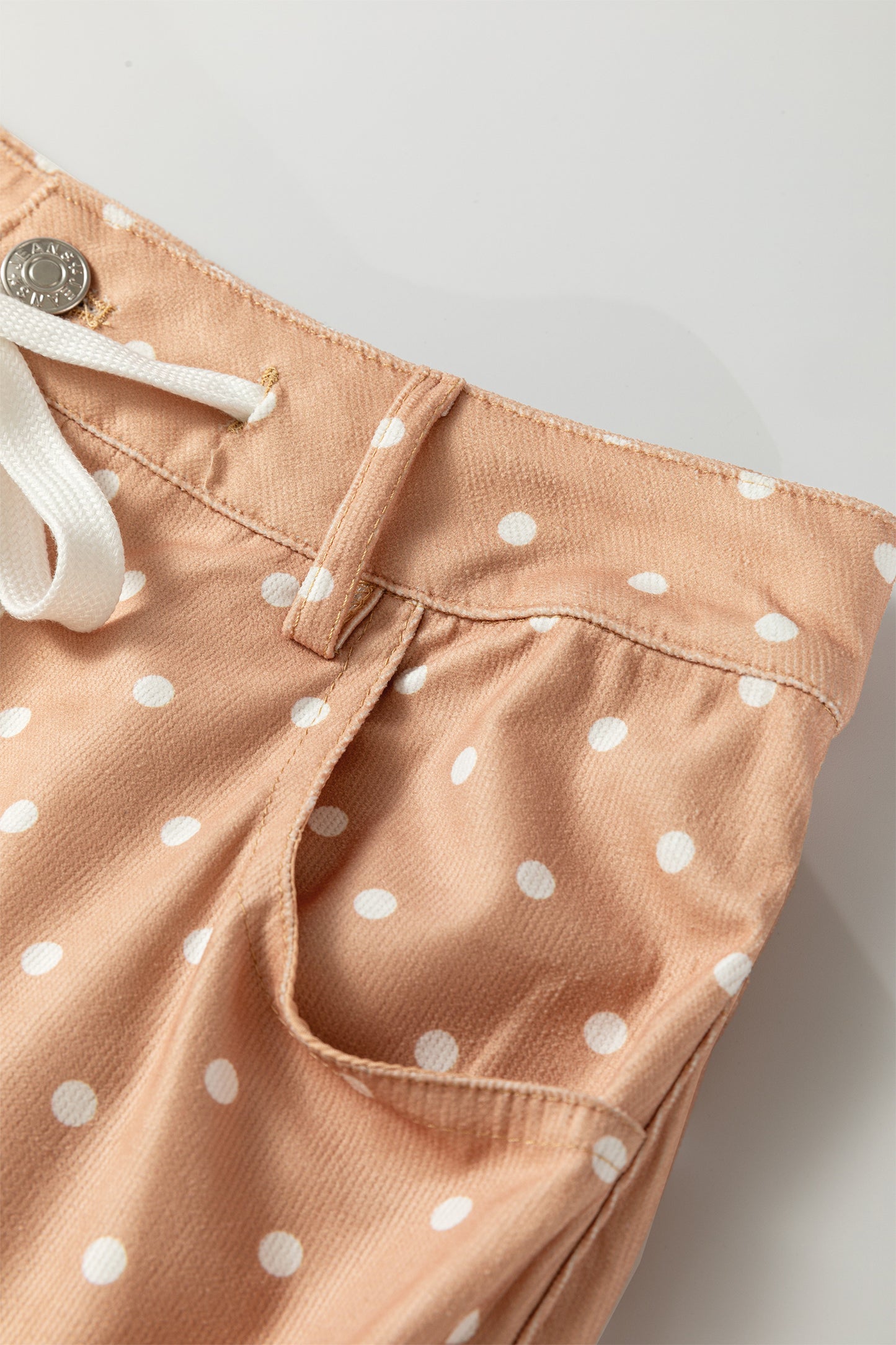 Khaki Polka Dot Print Drawstring Wide Leg Pants-Bottoms/Pants & Culotte-[Adult]-[Female]-2022 Online Blue Zone Planet