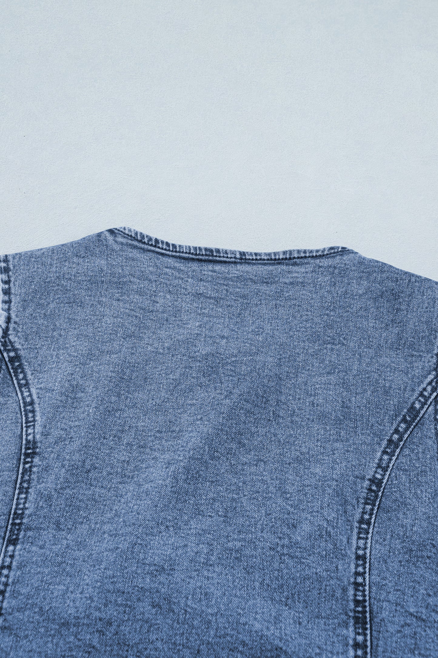 Ashleigh Blue Buttoned Front Slit Denim Vest-Outerwear/Vests-[Adult]-[Female]-2022 Online Blue Zone Planet