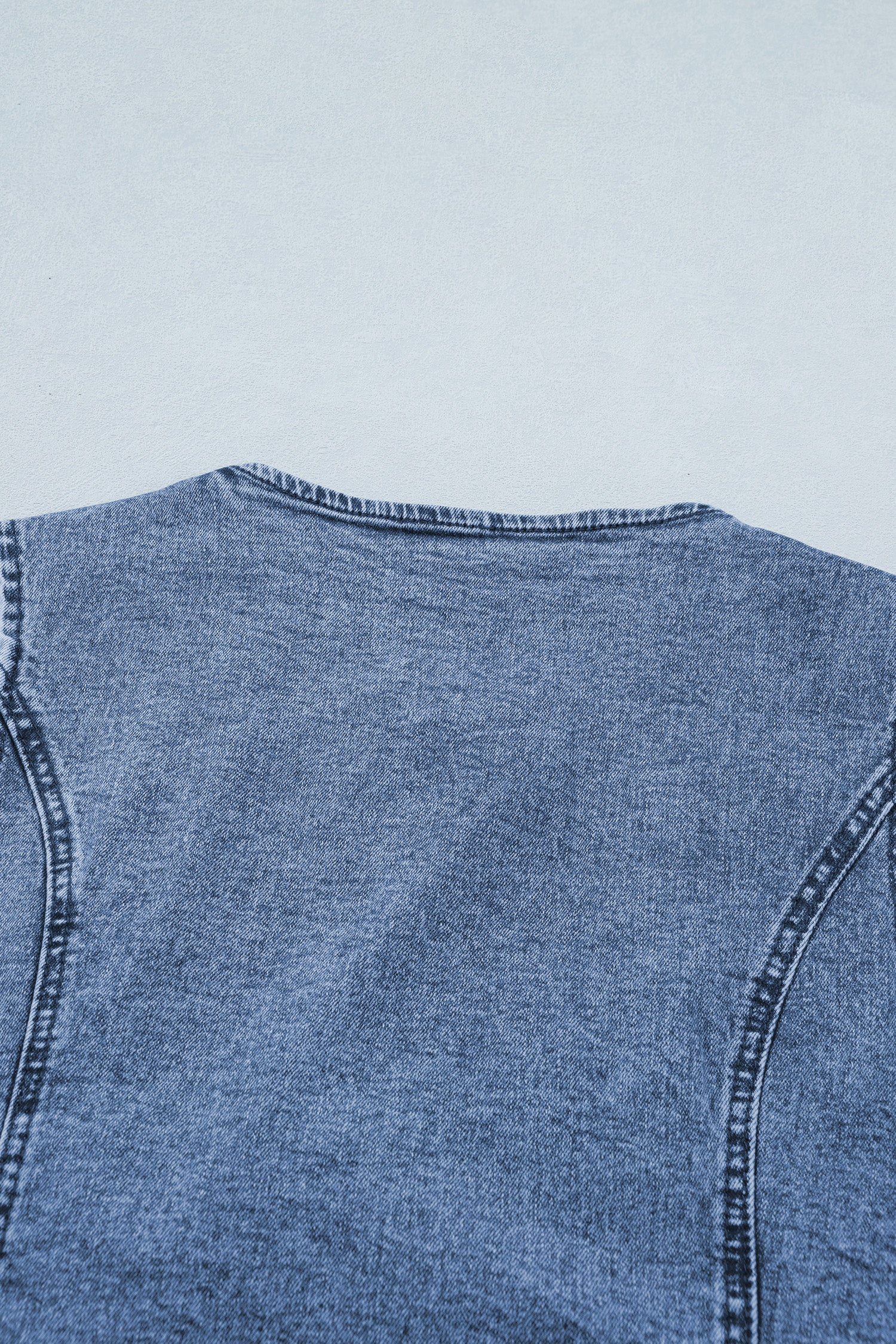 Ashleigh Blue Buttoned Front Slit Denim Vest-Outerwear/Vests-[Adult]-[Female]-2022 Online Blue Zone Planet