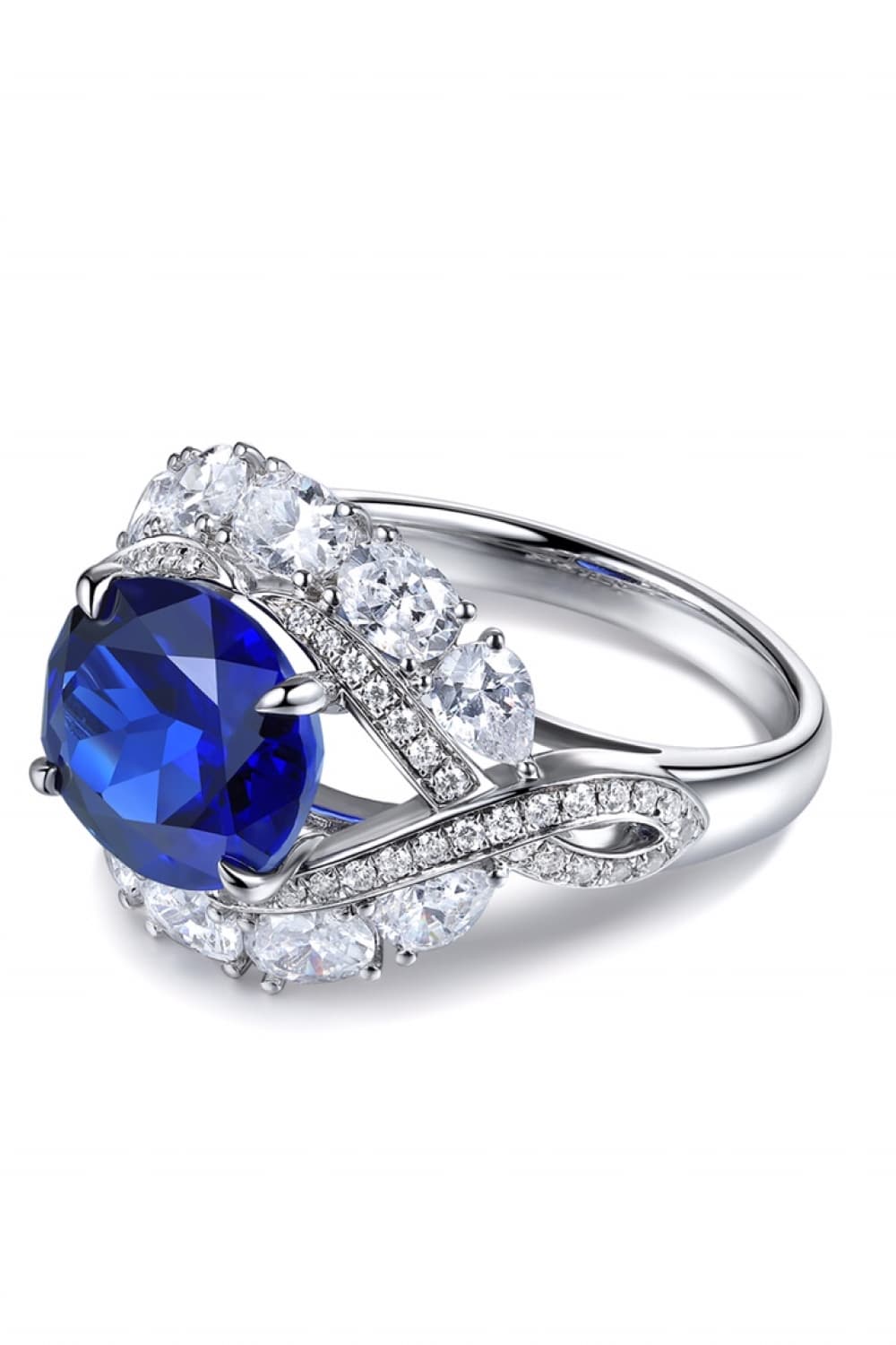 5 Carat Lab-Grown Sapphire Platinum-Plated Ring BLUE ZONE PLANET