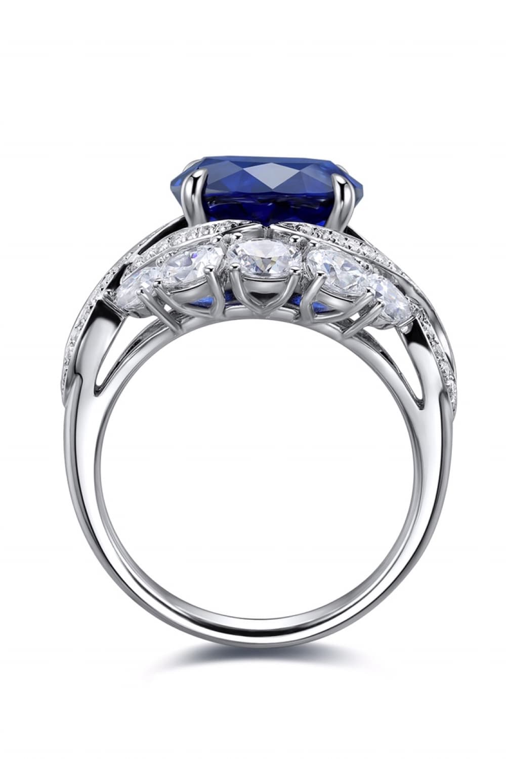 5 Carat Lab-Grown Sapphire Platinum-Plated Ring BLUE ZONE PLANET