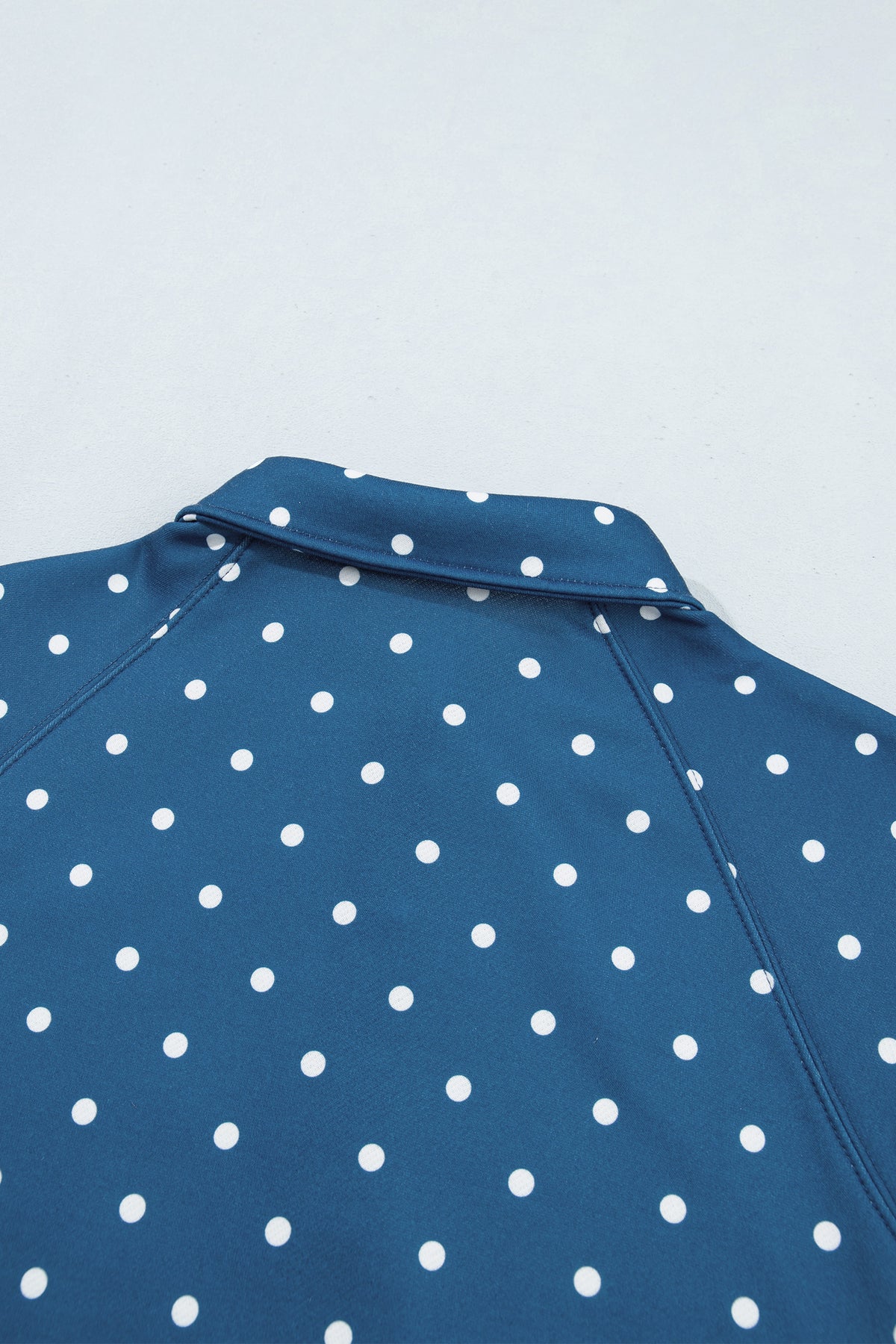 Pink Polka Dot Print Metal Button Collar Casual Pullover Sweatshirt-Tops/Sweatshirts & Hoodies-[Adult]-[Female]-2022 Online Blue Zone Planet