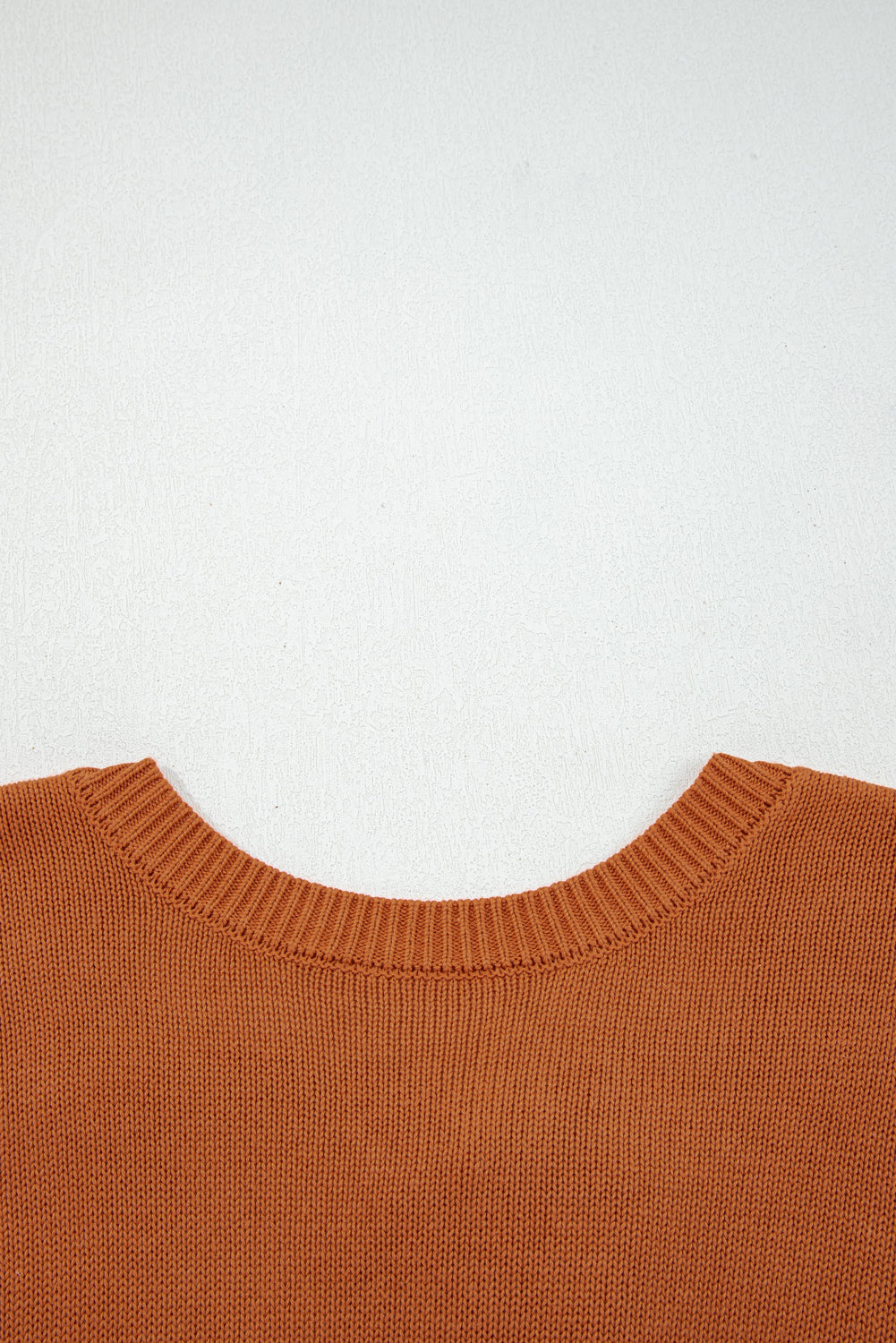 Gold Flame Solid Color Ribbed Trim Drop Shoulder Sweater-TOPS / DRESSES-[Adult]-[Female]-2022 Online Blue Zone Planet