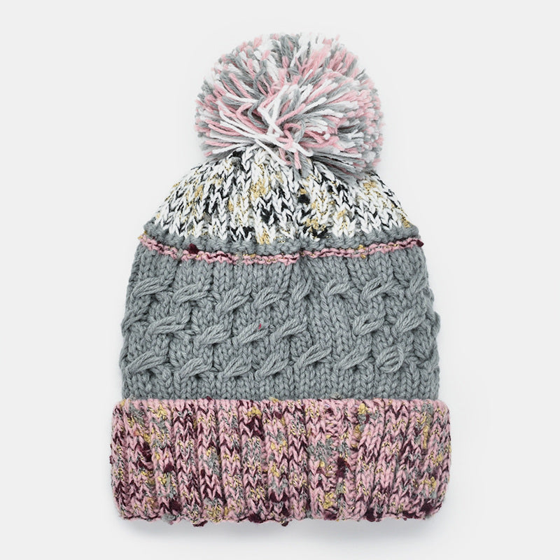 Contrast Thermal Hat with Pompom-BEANIES-[Adult]-[Female]-2022 Online Blue Zone Planet