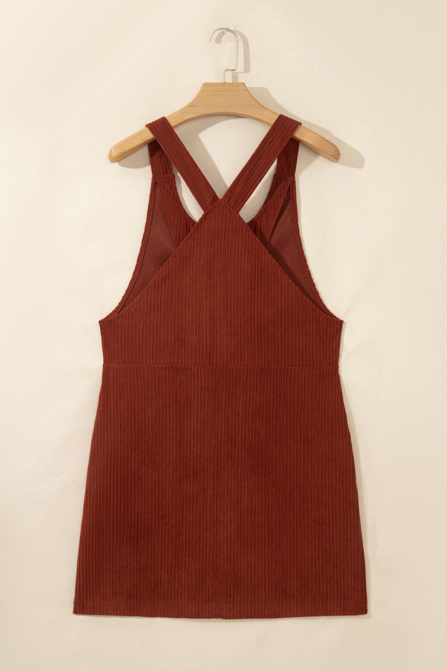 Clay Ribbed Corduroy Zip-Up Sleeveless Pocket Sheath Dress-TOPS / DRESSES-[Adult]-[Female]-2022 Online Blue Zone Planet
