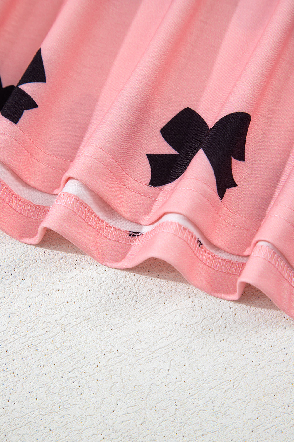 Pink Allover Bow Print Pockets Cropped Pajama Set-Loungewear Set-[Adult]-[Female]-2022 Online Blue Zone Planet