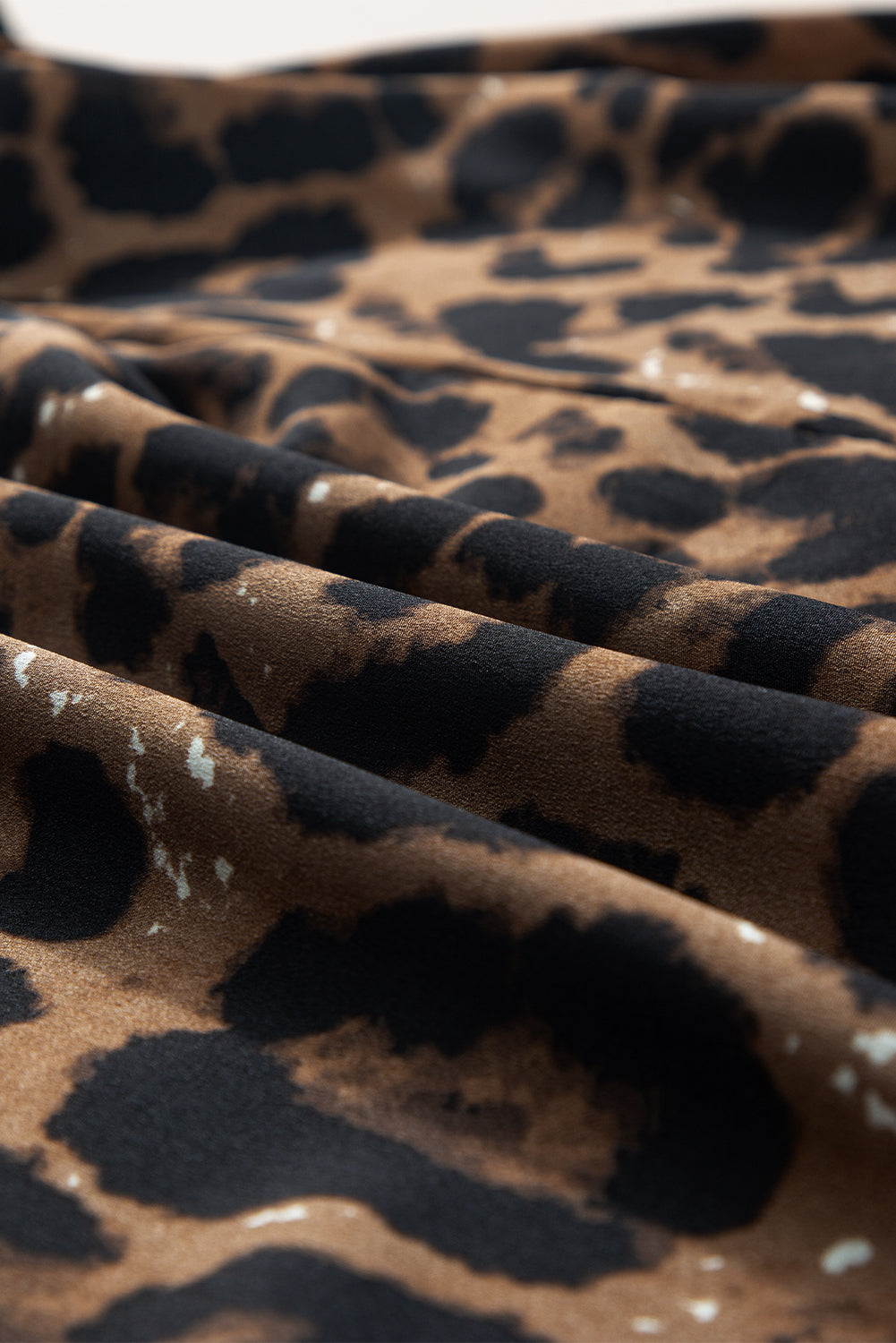 Black Flutter Sleeve Bodice Splicing Leopard Print Dress Blue Zone Planet