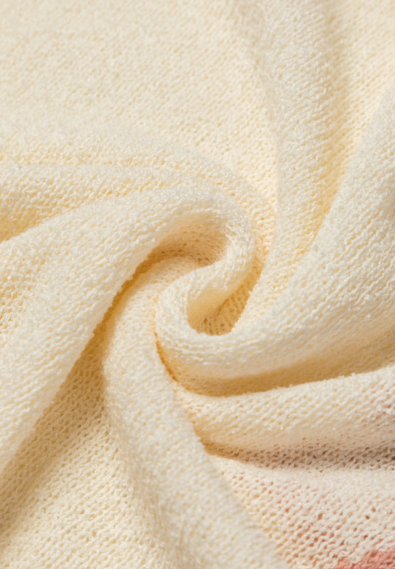 Blue Zone Planet | Contrast Star Raw Hem Long Sleeve Knit Top-TOPS / DRESSES-[Adult]-[Female]-2022 Online Blue Zone Planet