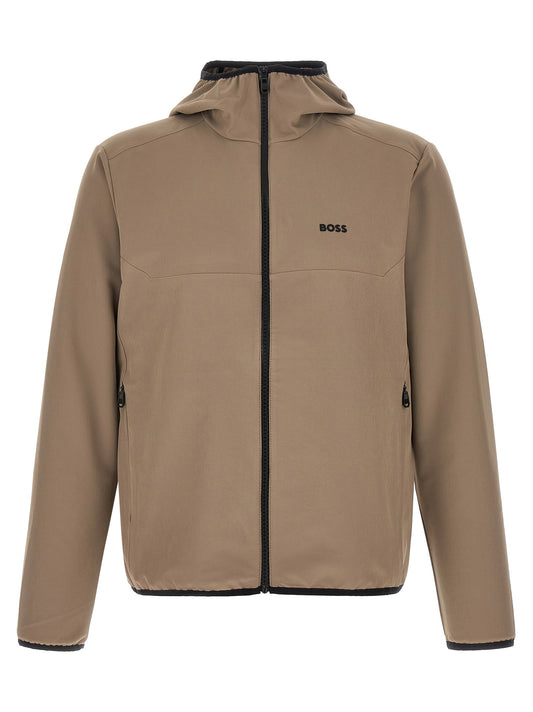 Hugo Boss Litewear Hooded Jacket-Tops / Dresses-[Adult]-[Female]-L-Beige-2022 Online Blue Zone Planet