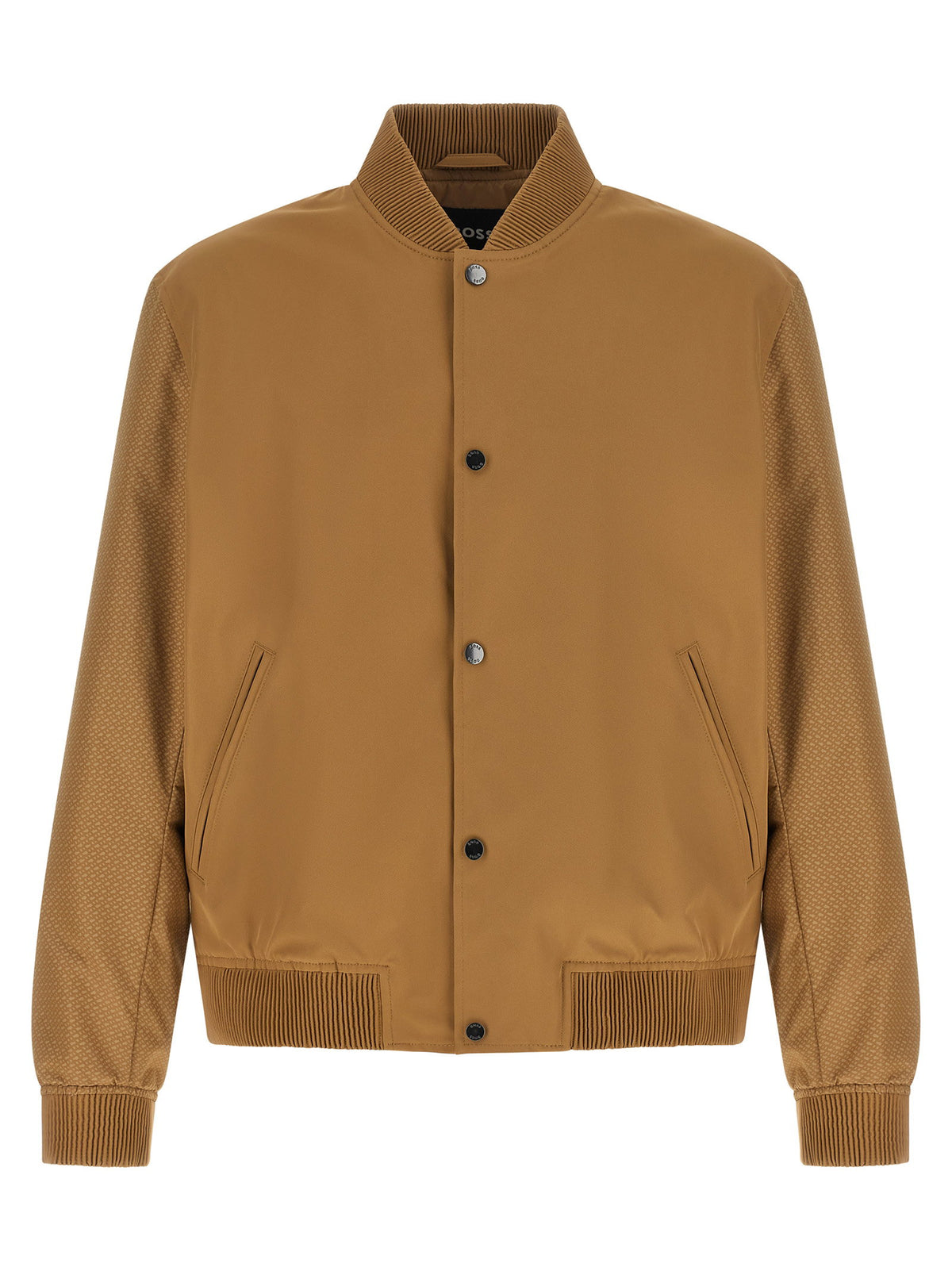 Hugo Boss Monogram Sleeve Bomber Jacket-Jackets-[Adult]-[Female]-temp-56 IT-Beige-2022 Online Blue Zone Planet