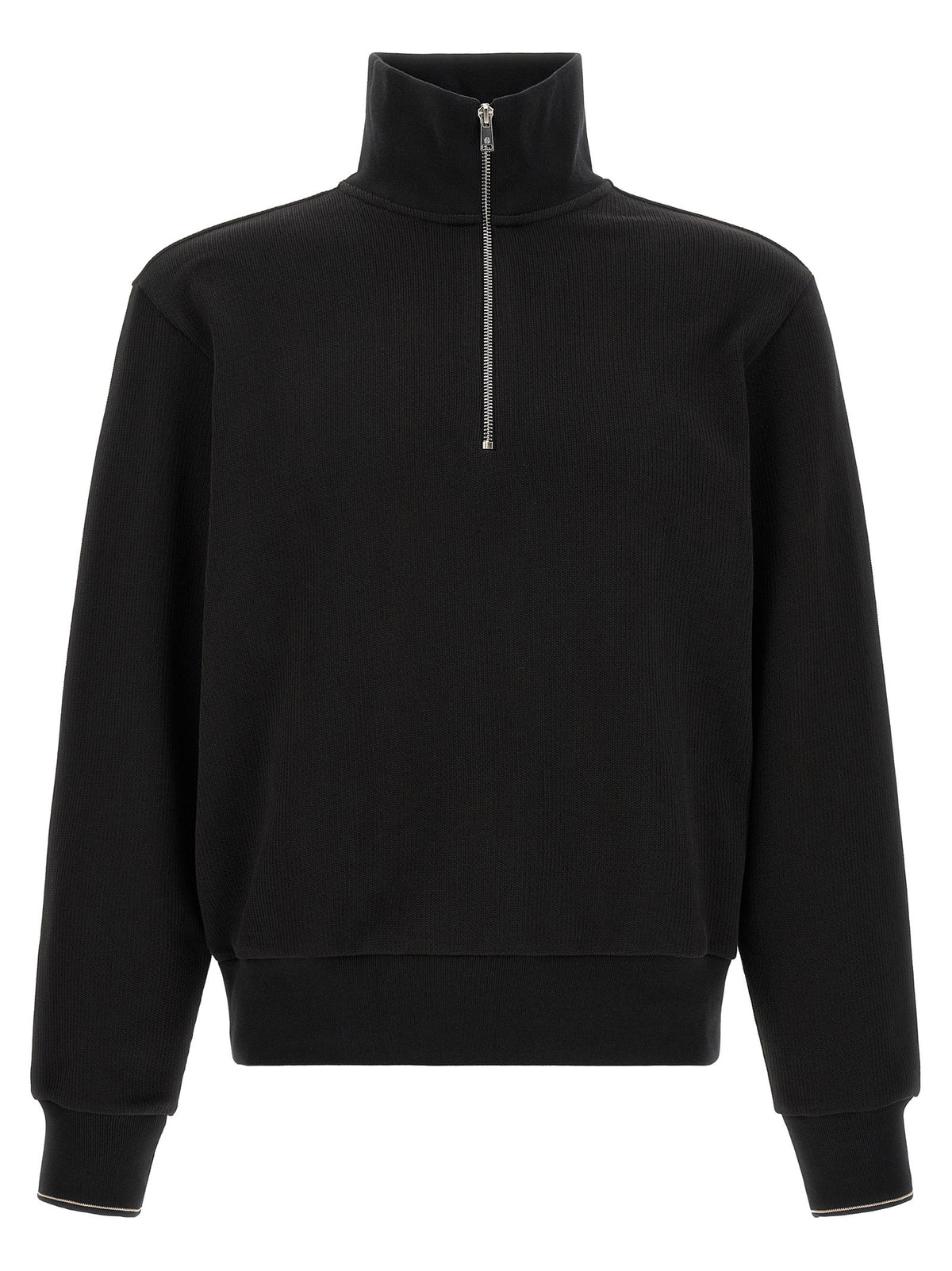 Hugo Boss Cotton Sweatshirt With Half Zip-Topwear-[Adult]-[Female]-L-Black-2022 Online Blue Zone Planet