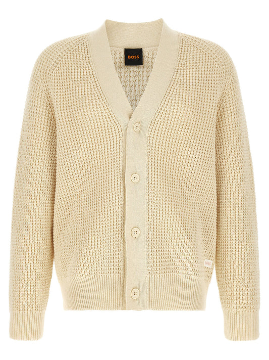 Hugo Boss Honeycomb Cardigan-Topwear-[Adult]-[Female]-XL-Beige-2022 Online Blue Zone Planet