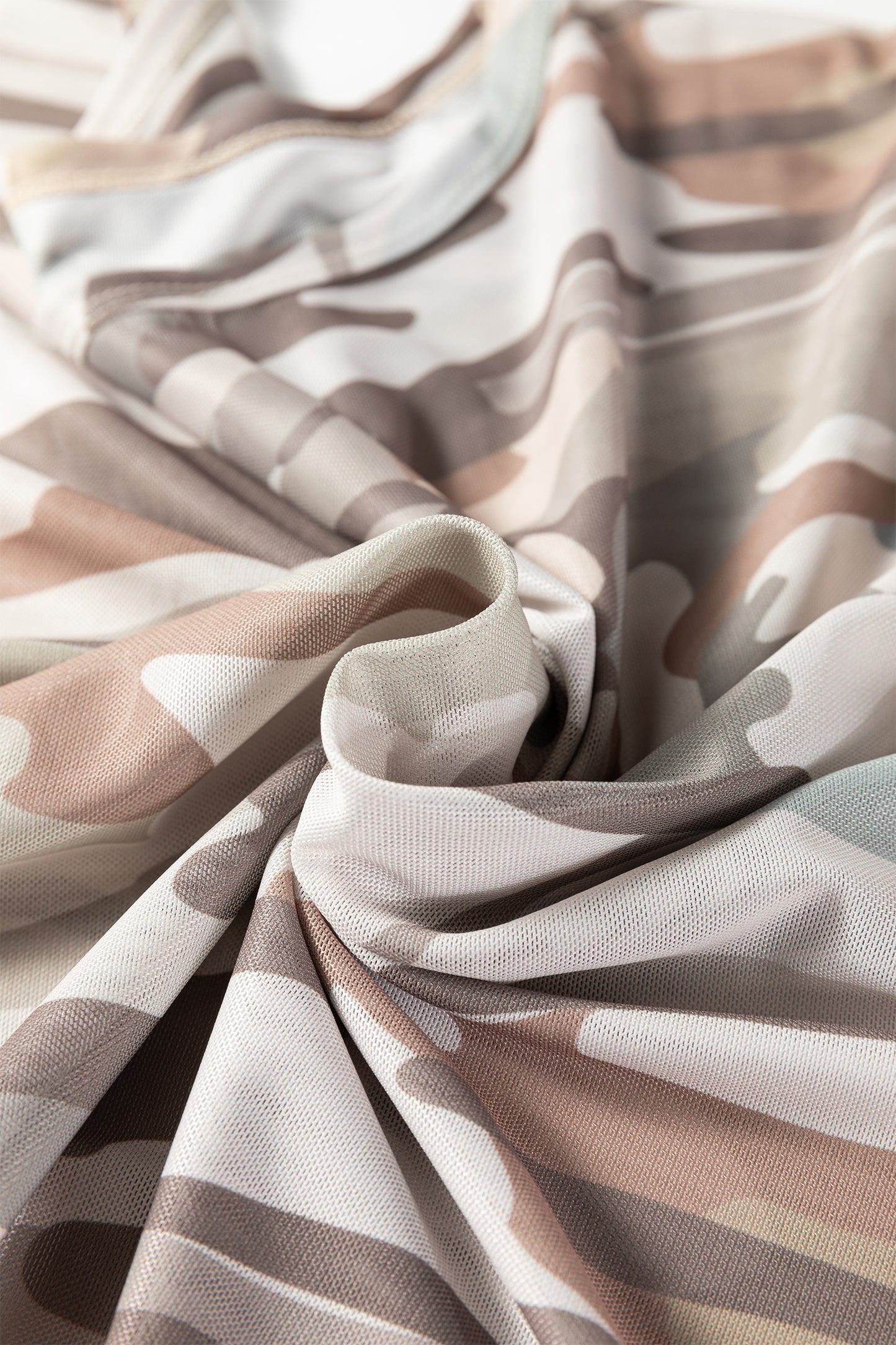 Green Plus Size Western Camo Print Mesh Long Sleeve Top-Plus Size/Plus Size Tops/Plus Size Long Sleeve Tops-[Adult]-[Female]-2022 Online Blue Zone Planet