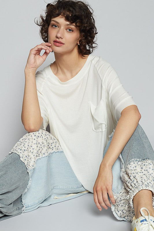POL Round Neck Half Sleeve T-Shirt-TOPS / DRESSES-[Adult]-[Female]-2022 Online Blue Zone Planet