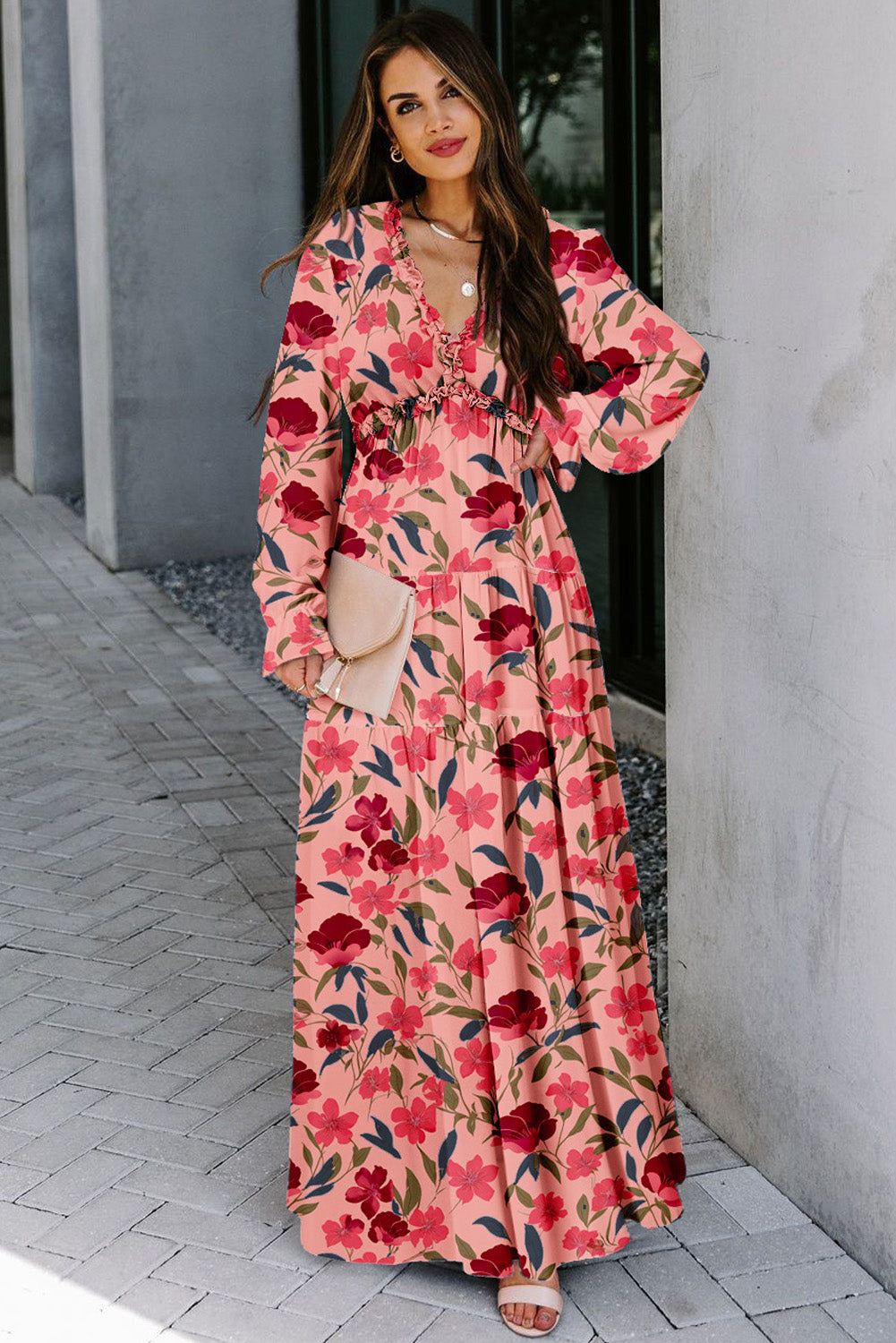 Blue Zone Planet | Wild Lotus Ruffle Tiered Maxi Dress-TOPS / DRESSES-[Adult]-[Female]-2022 Online Blue Zone Planet