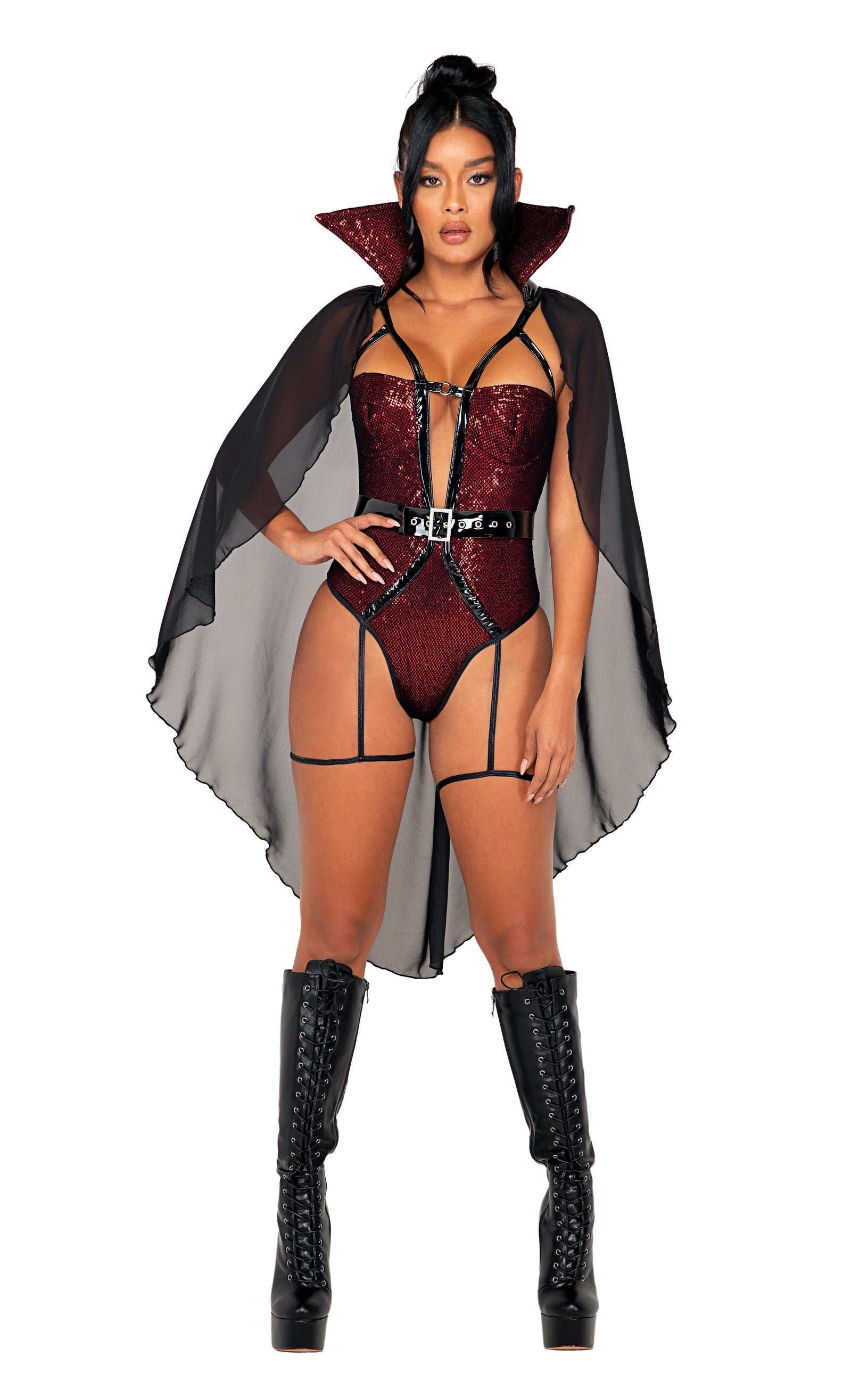 2 Pieces-underworld-vampire-Costumes-[Adult]-[Female]-Black/Red-S-2022 Online Blue Zone Planet