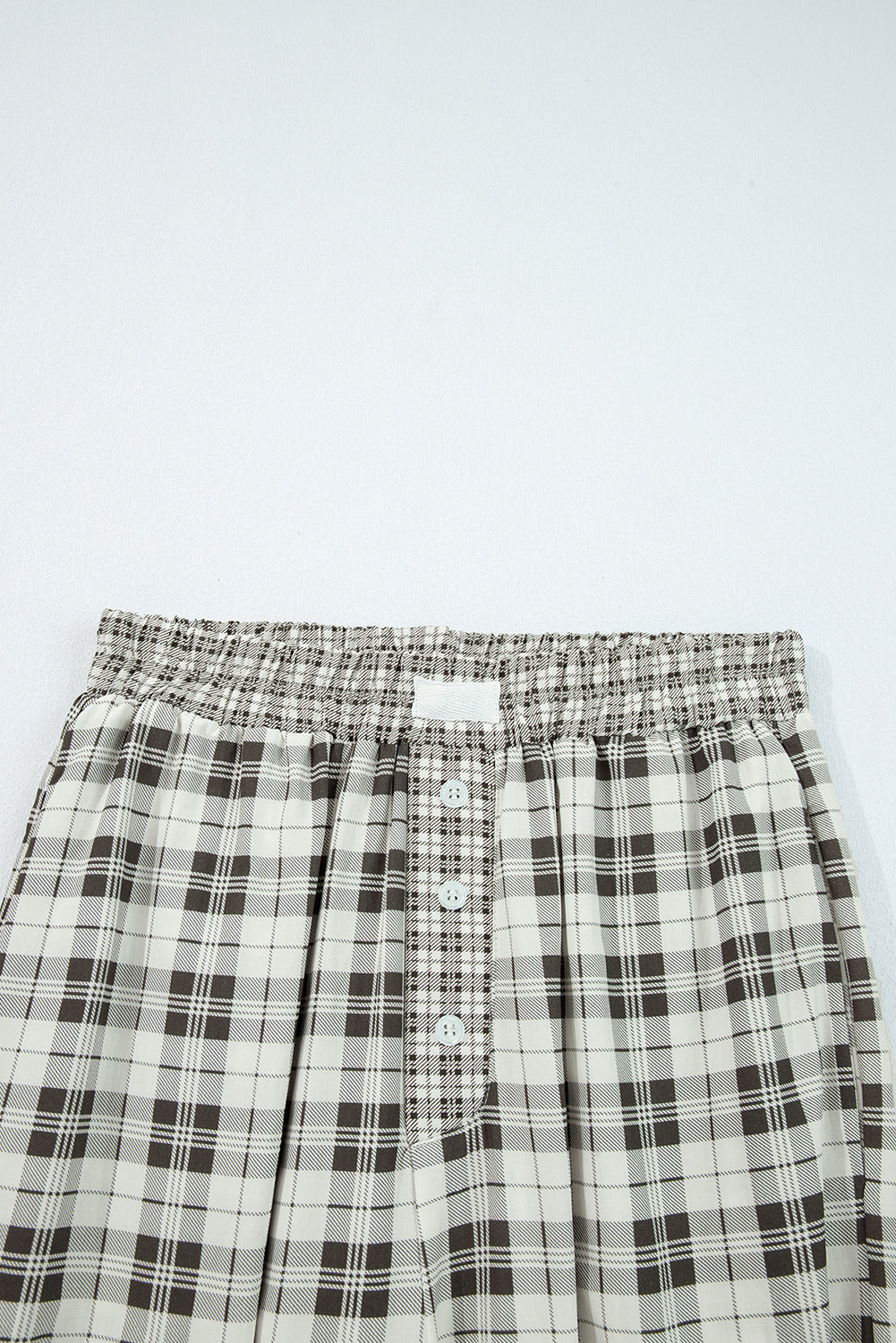 Gray Plaid Wide Leg Casual Pants-TOPS / DRESSES-[Adult]-[Female]-2022 Online Blue Zone Planet