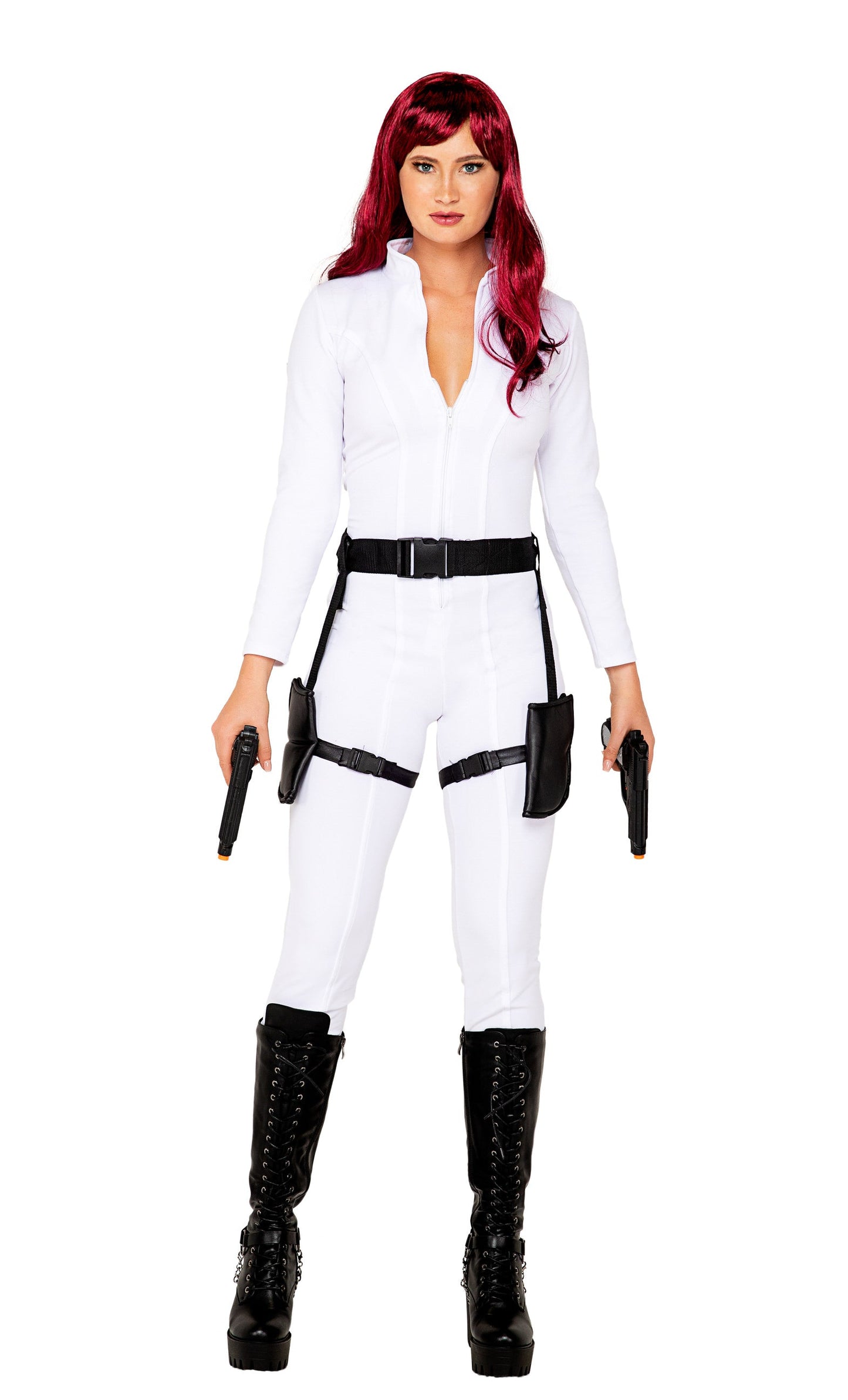 2 Piece-black-ops-spy-Costumes-[Adult]-[Female]-Black/White-S-2022 Online Blue Zone Planet