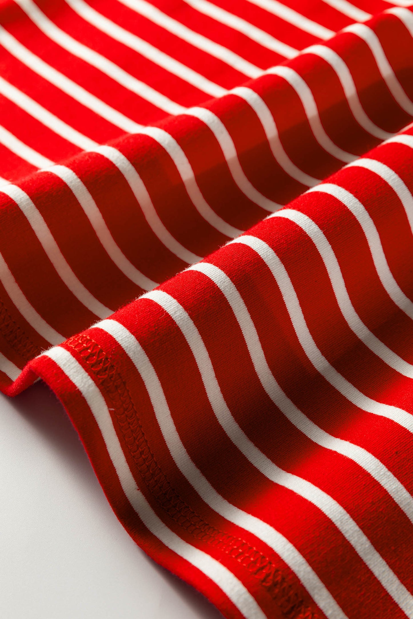 Red Stripe Ribbed Round Neck Trim Loose Tank Top-Tops/Tank Tops-[Adult]-[Female]-2022 Online Blue Zone Planet