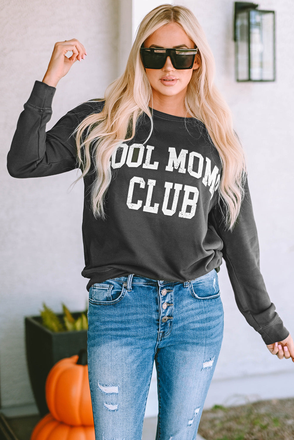 Gray COOL MOMS CLUB Drop Shoulder Sweatshirt-Sale (50% OFF)/30% OFF-[Adult]-[Female]-Gray-S-2022 Online Blue Zone Planet