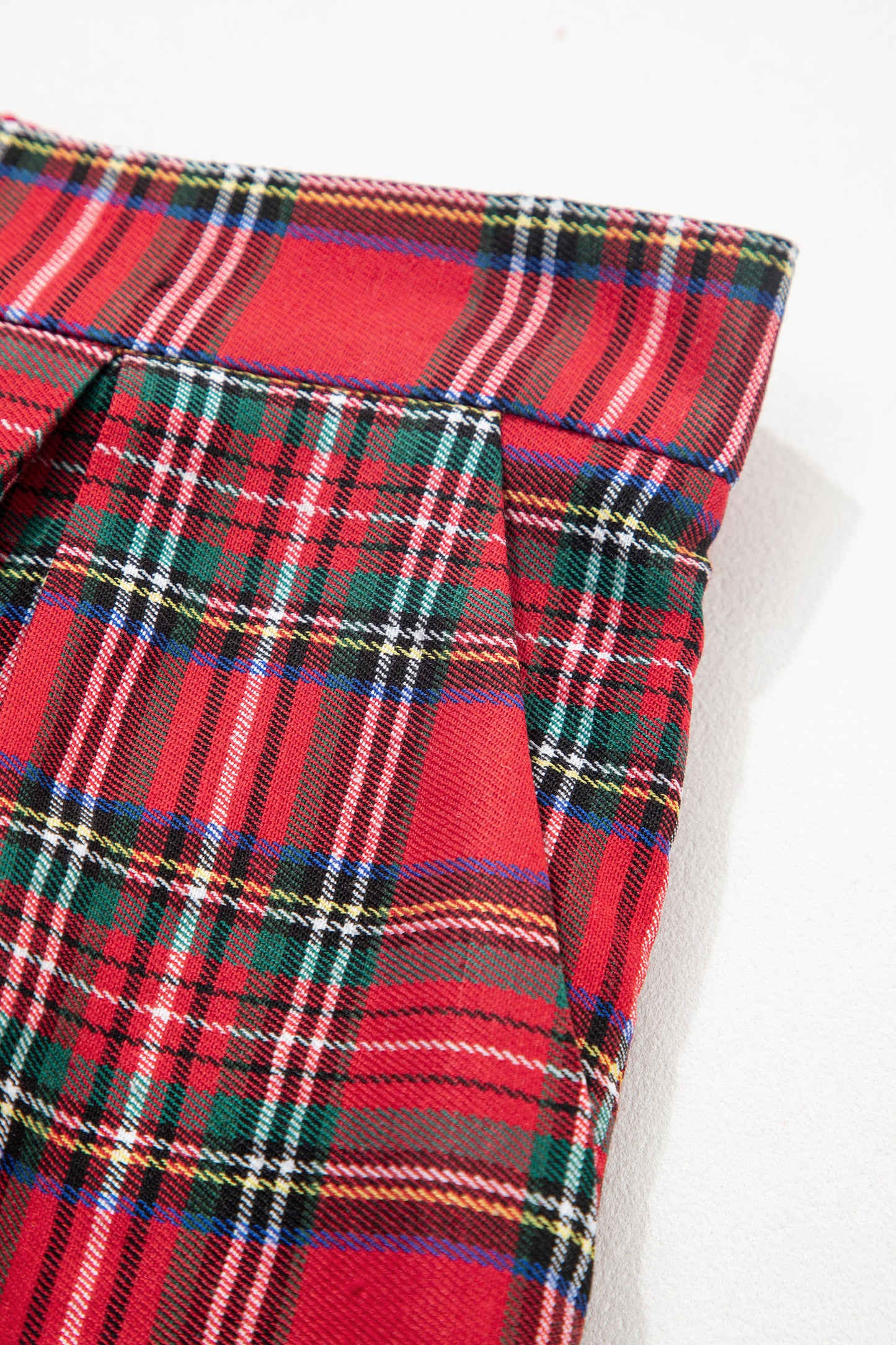 Red Festive Plaid Wide Leg Pull On Pants-TOPS / DRESSES-[Adult]-[Female]-2022 Online Blue Zone Planet