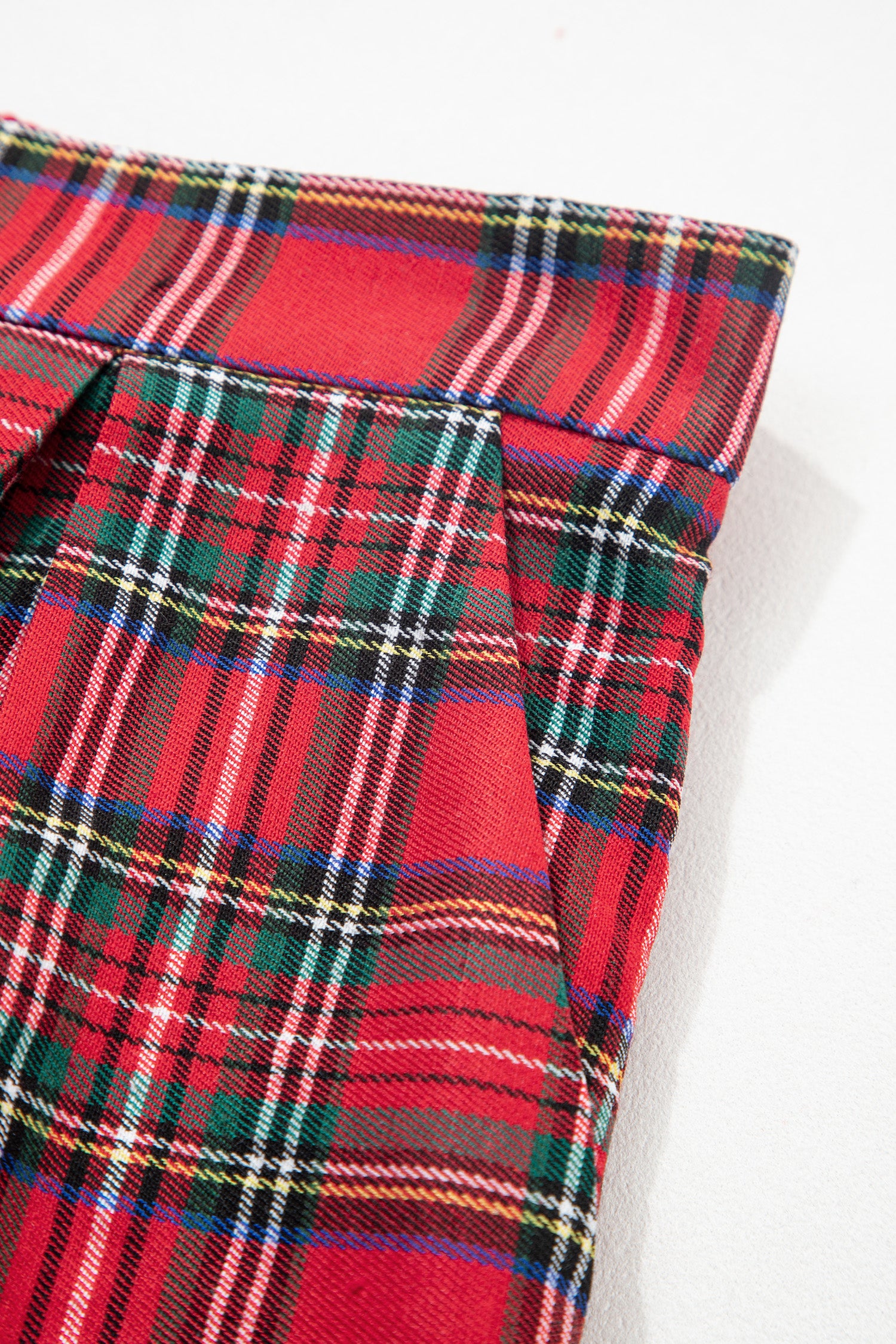 Red Festive Plaid Wide Leg Pull On Pants-TOPS / DRESSES-[Adult]-[Female]-2022 Online Blue Zone Planet