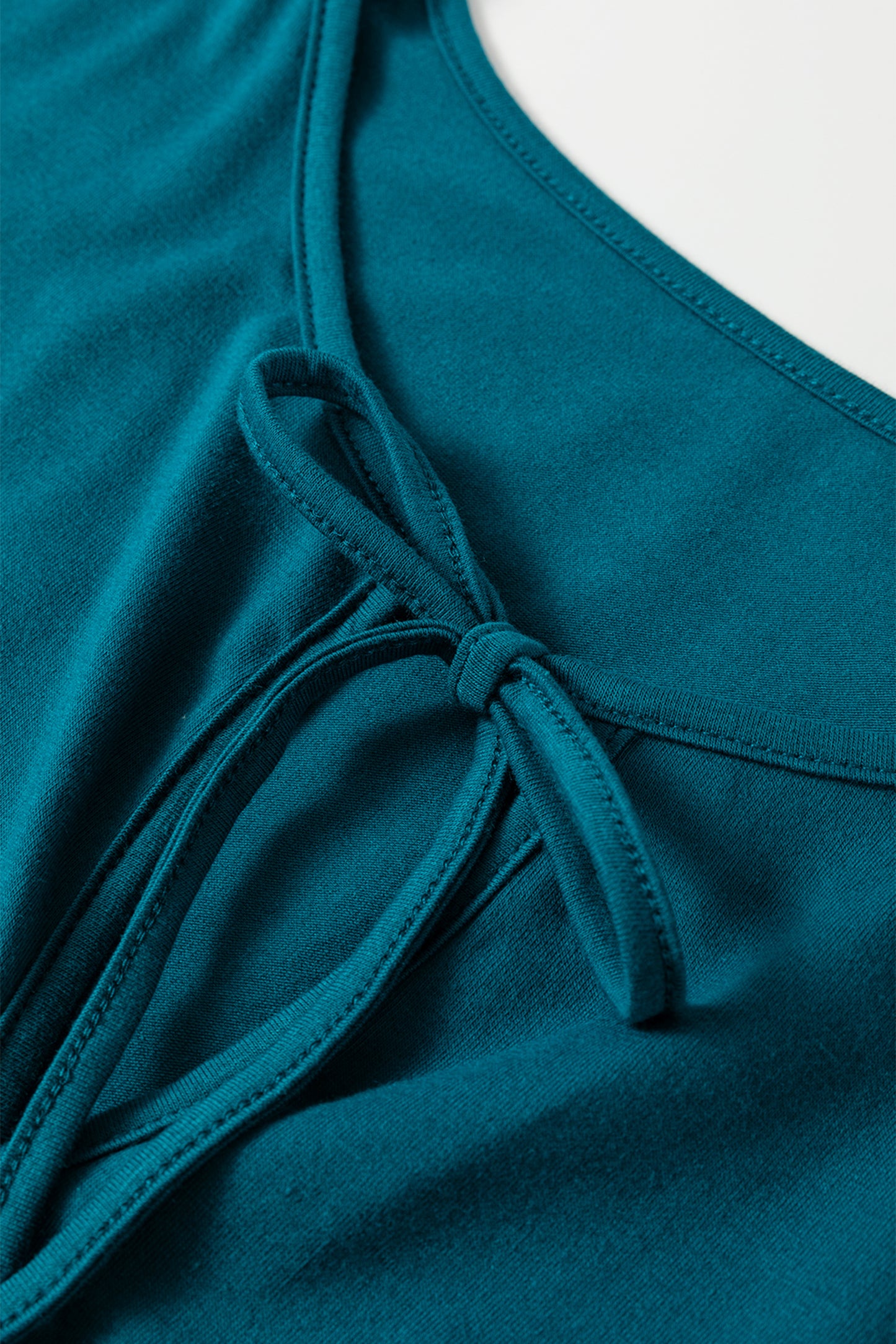 Blue Sapphire Plus Size Solid Color Bow Tie Peplum Tank Top-Plus Size/Plus Size Tops/Plus Size Tank Tops-[Adult]-[Female]-2022 Online Blue Zone Planet