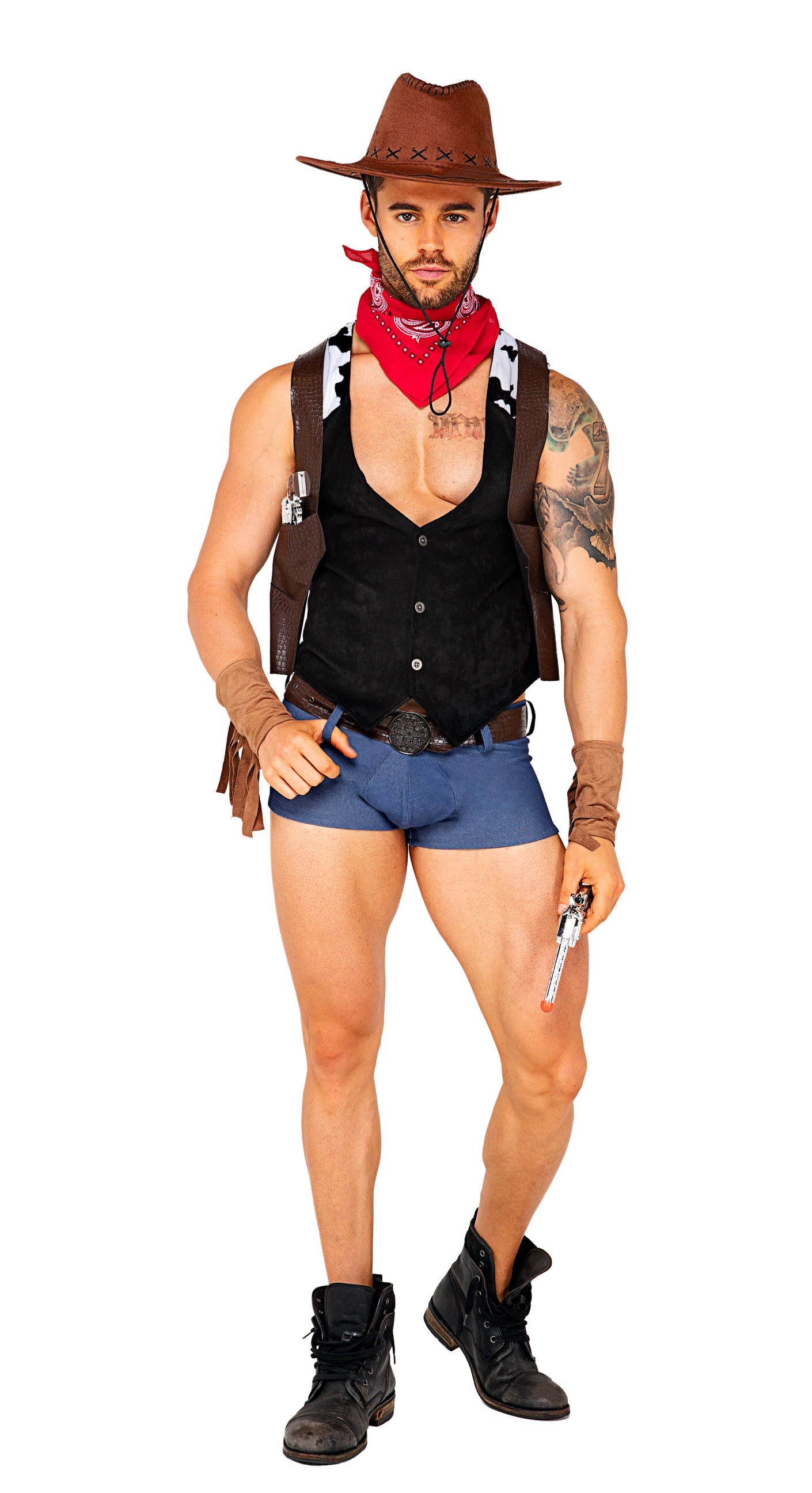 7 Piece-showdown-cowboy-Costumes-[Adult]-[Female]-Black/Brown-S-2022 Online Blue Zone Planet