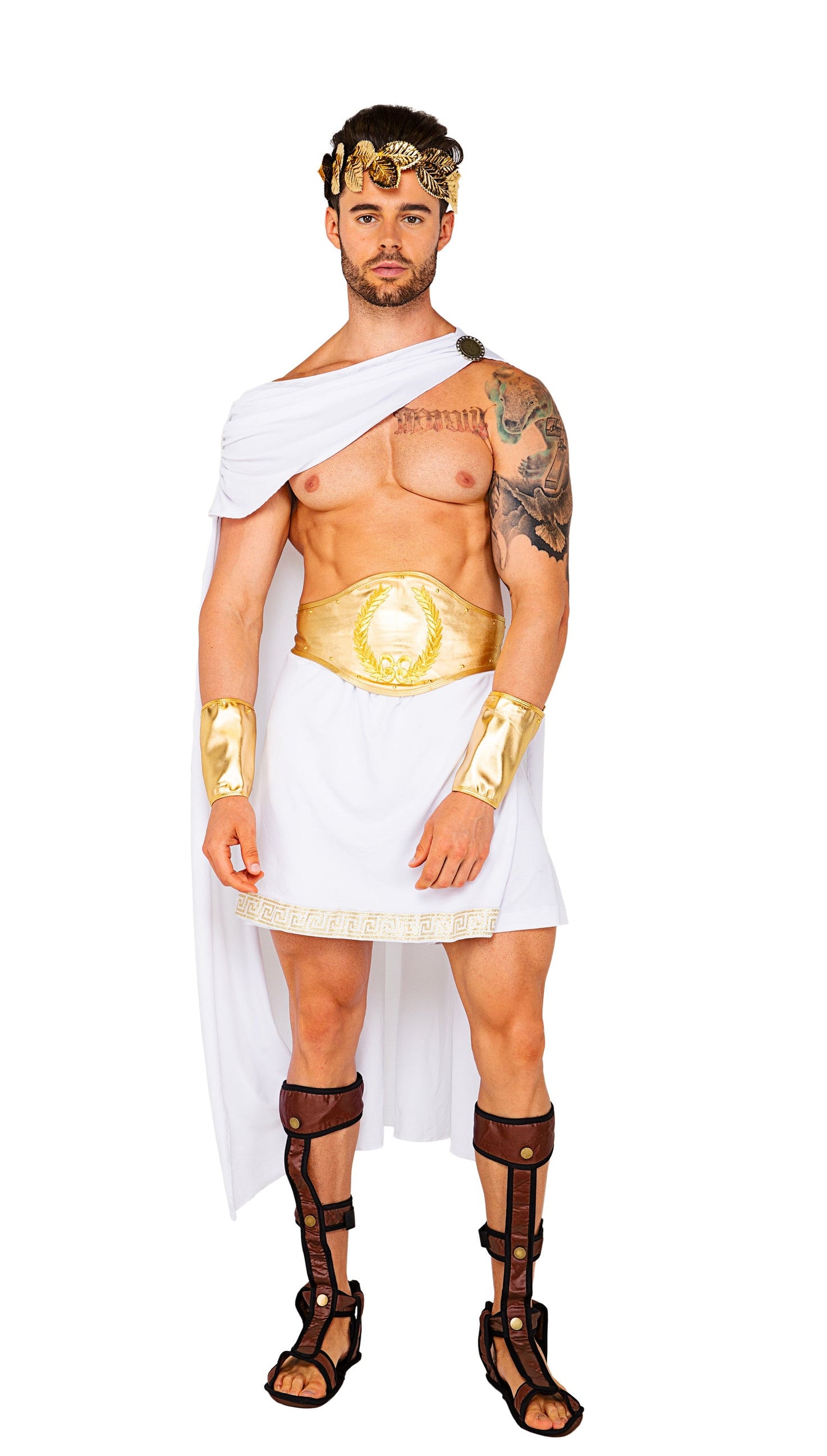 4 Piece-olympian-god-Costumes-[Adult]-[Female]-White/Gold-S/M-2022 Online Blue Zone Planet