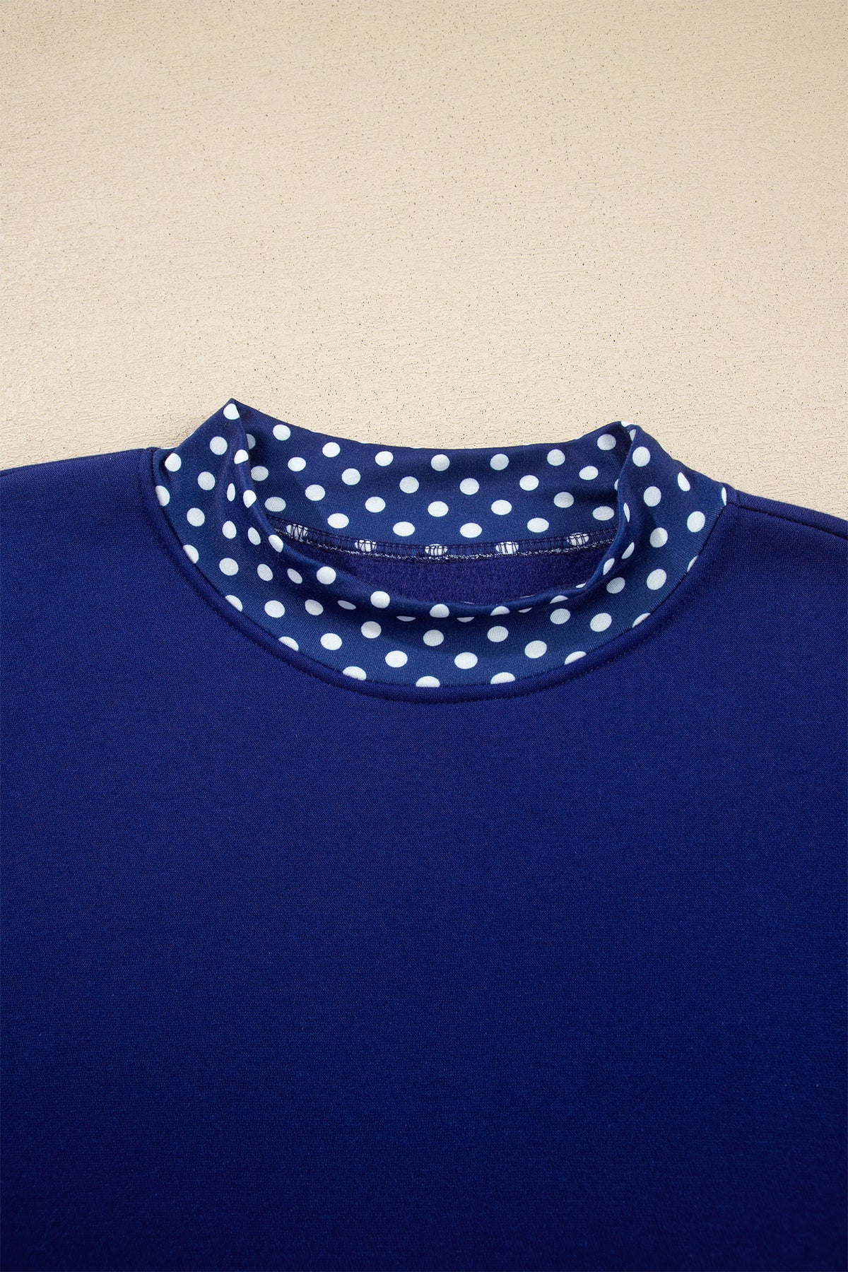 Dirty blue Colorblock Polka Dot Contrast Trim Oversized Sweatshirt-Tops/Sweatshirts & Hoodies-[Adult]-[Female]-2022 Online Blue Zone Planet