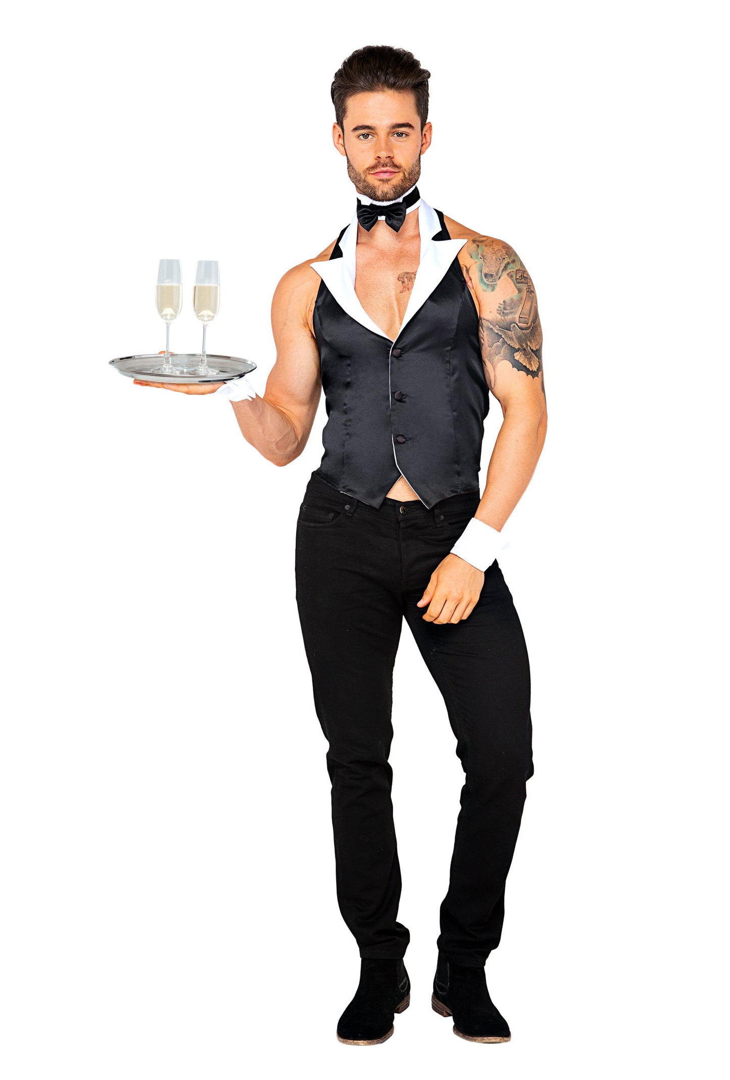 4 Piece-butler-beefcake-Costumes-[Adult]-[Female]-Black/White-S-2022 Online Blue Zone Planet