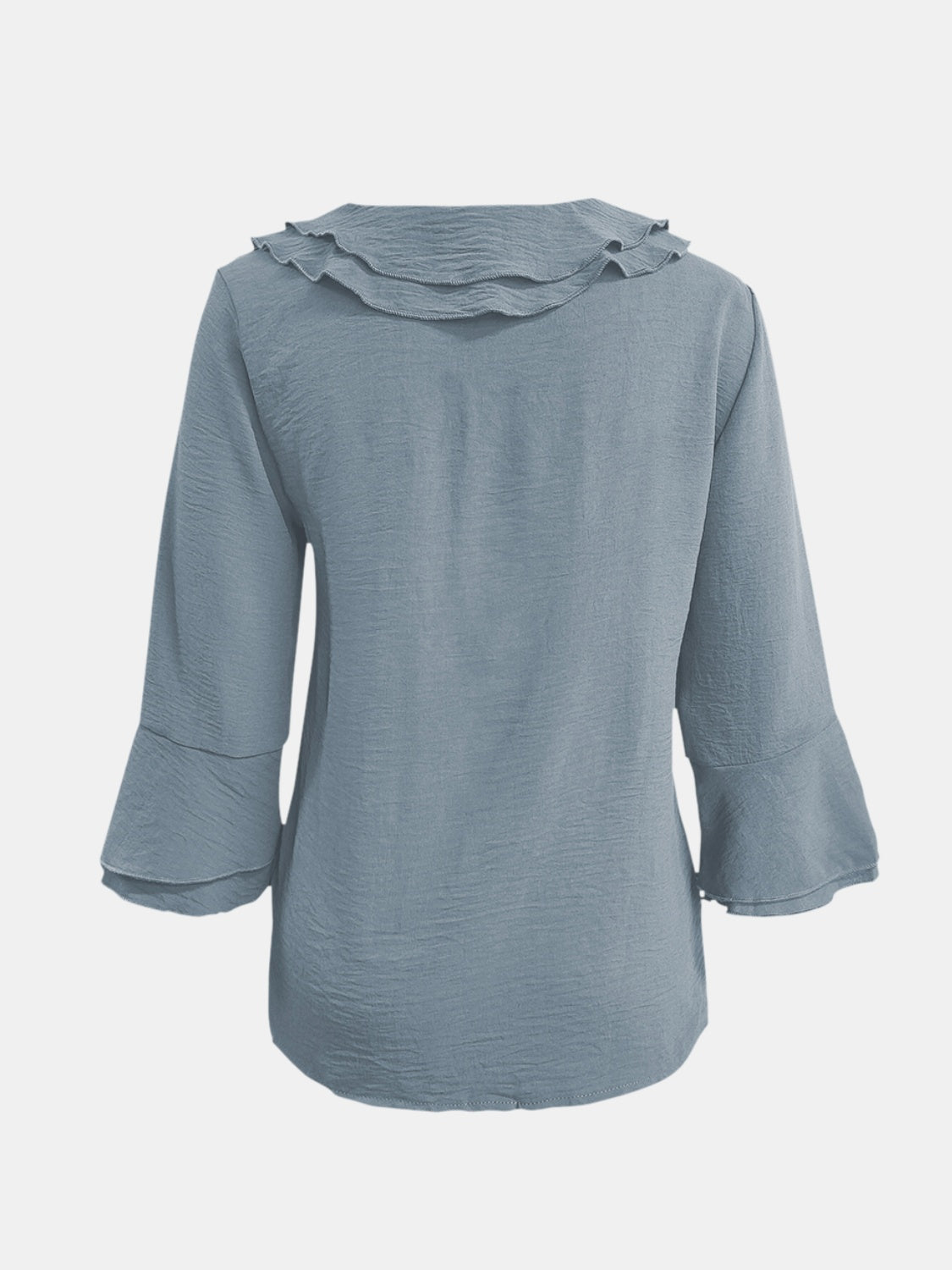 Full Size Ruffled V-Neck Flounce Sleeve Blouse-TOPS / DRESSES-[Adult]-[Female]-2022 Online Blue Zone Planet